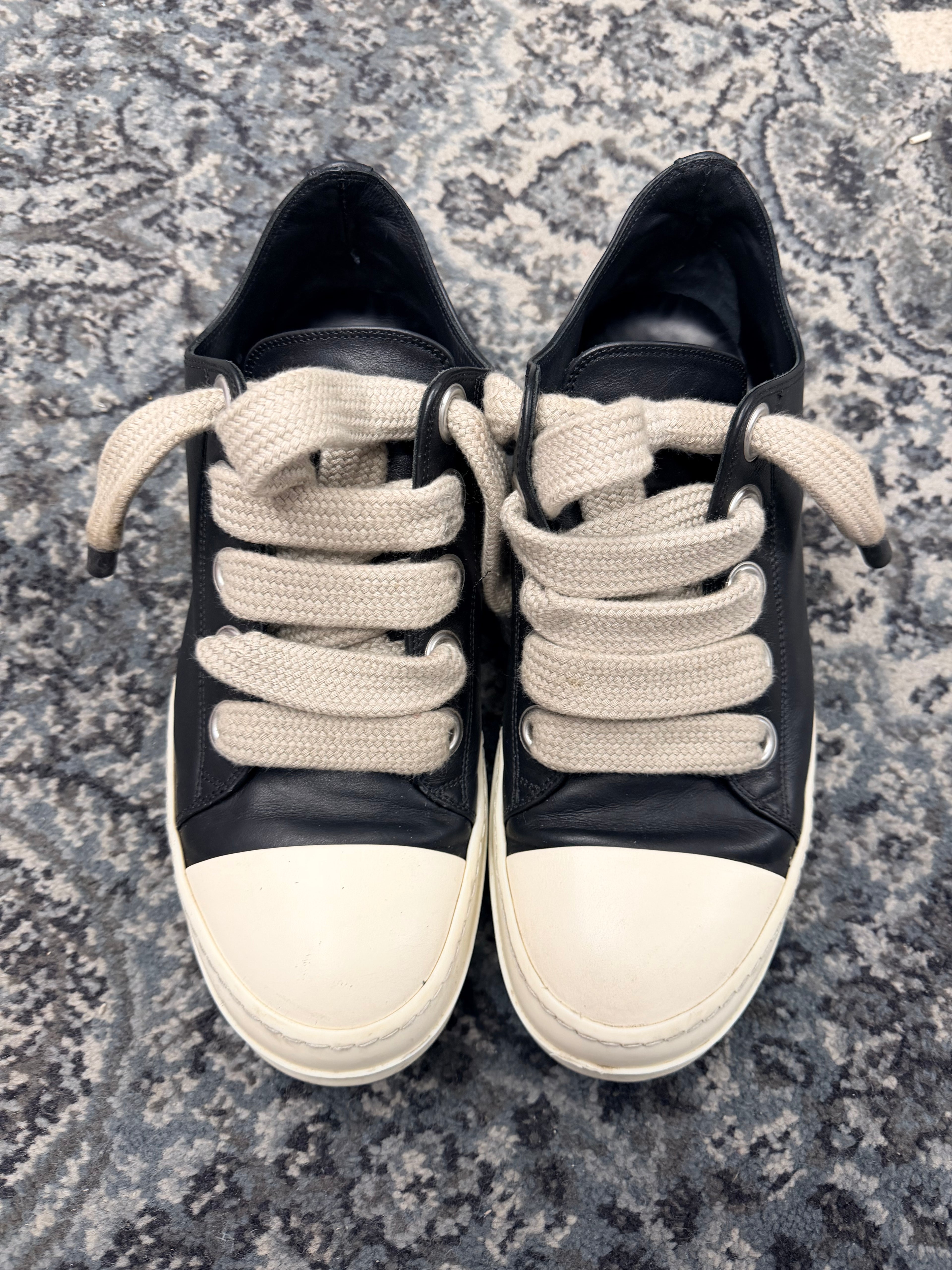 RICK OWENS jumbo lace lowtops black 44 NB U