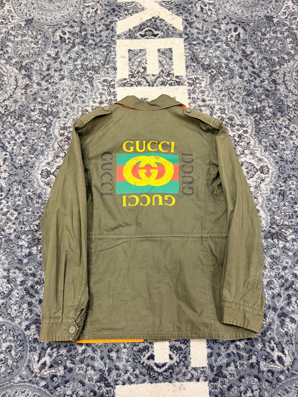 Gucci Logo Military Parka Size 50 Fits L-XL U
