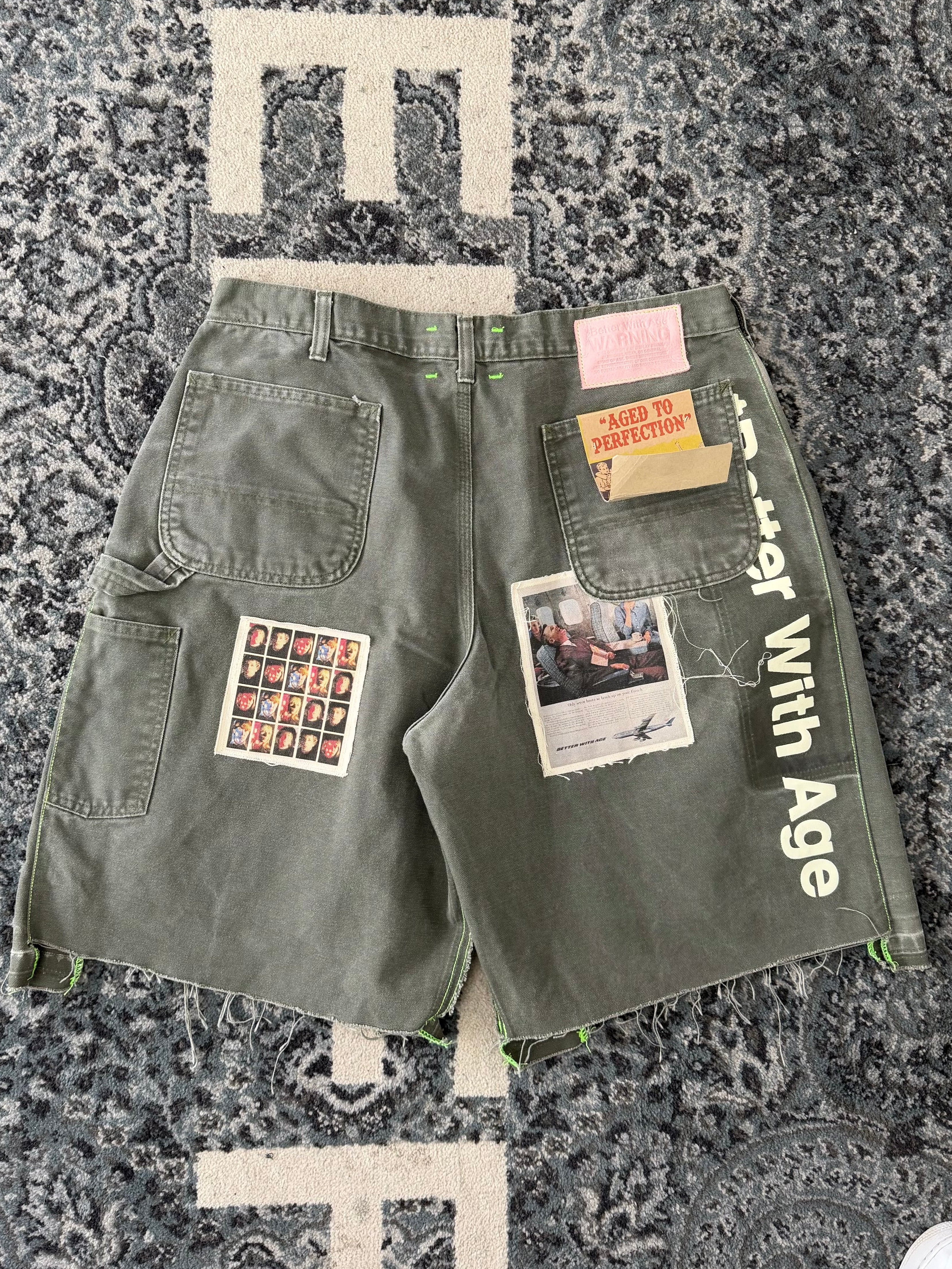 BETTER WITH AGE assorted feck shorts green 38 DSWT