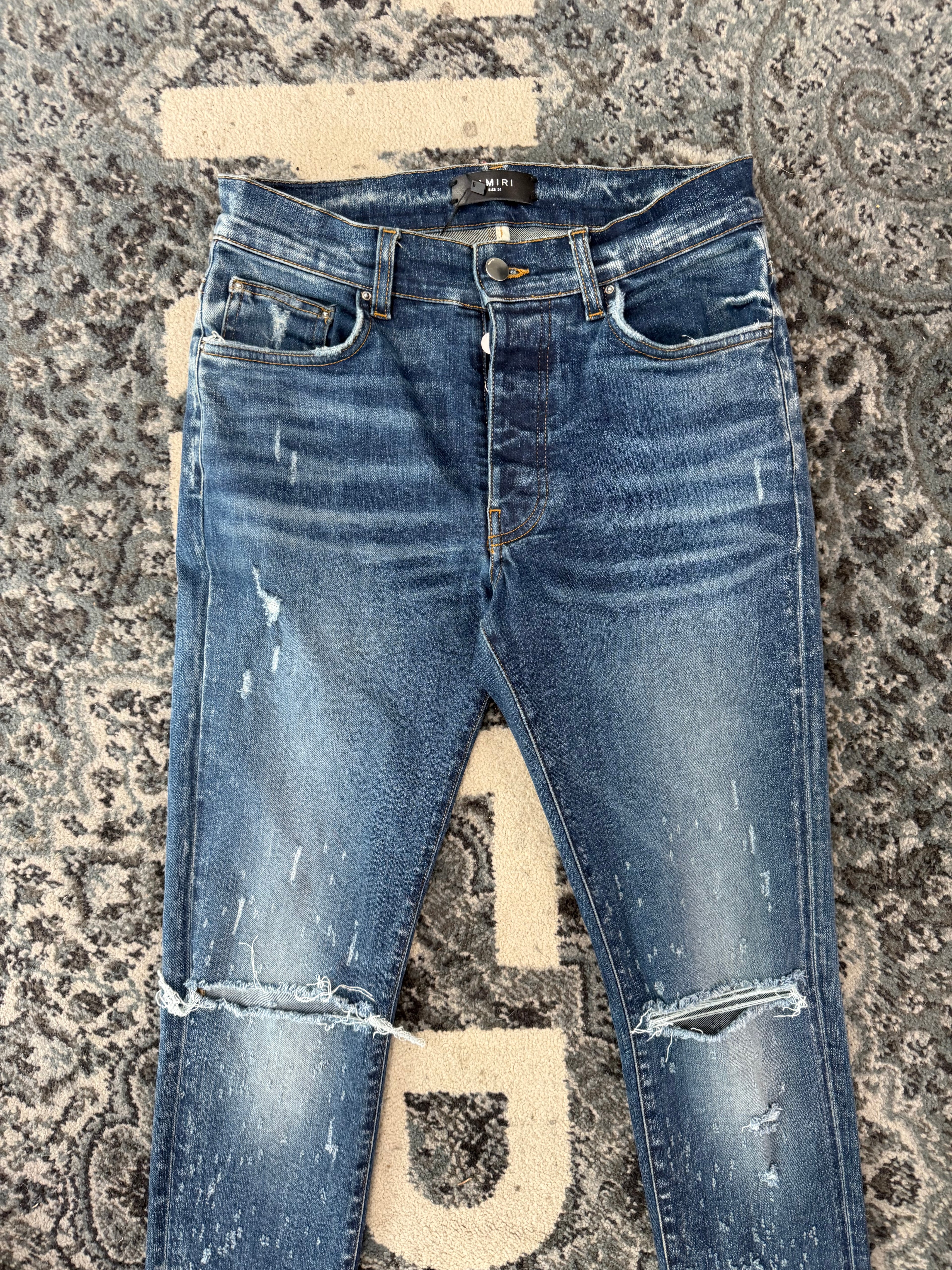 AMIRI shotgun distressed jeans dark indigo 31 U