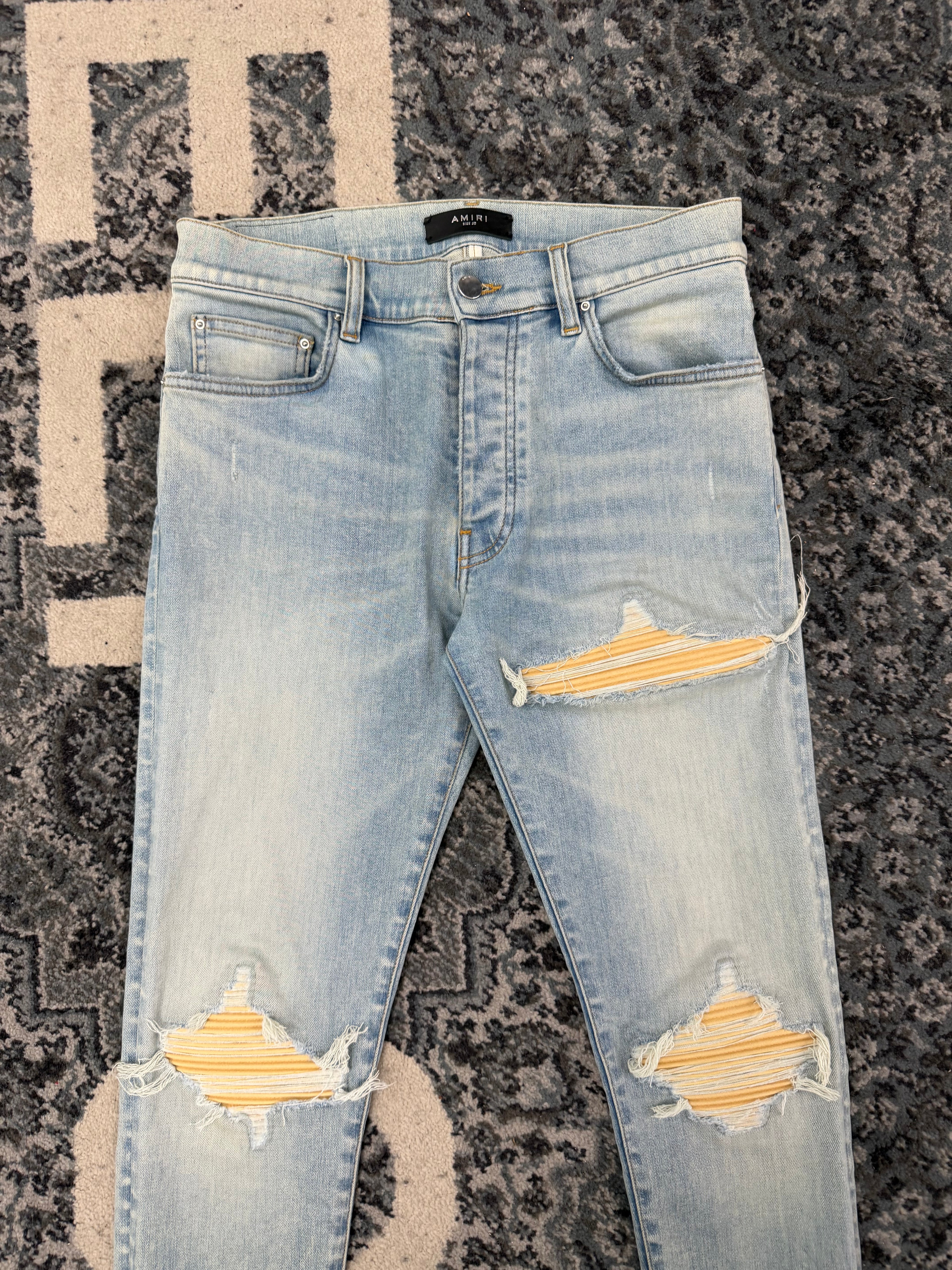 AMIRI yellow patch mx1 jeans indigo 30 U