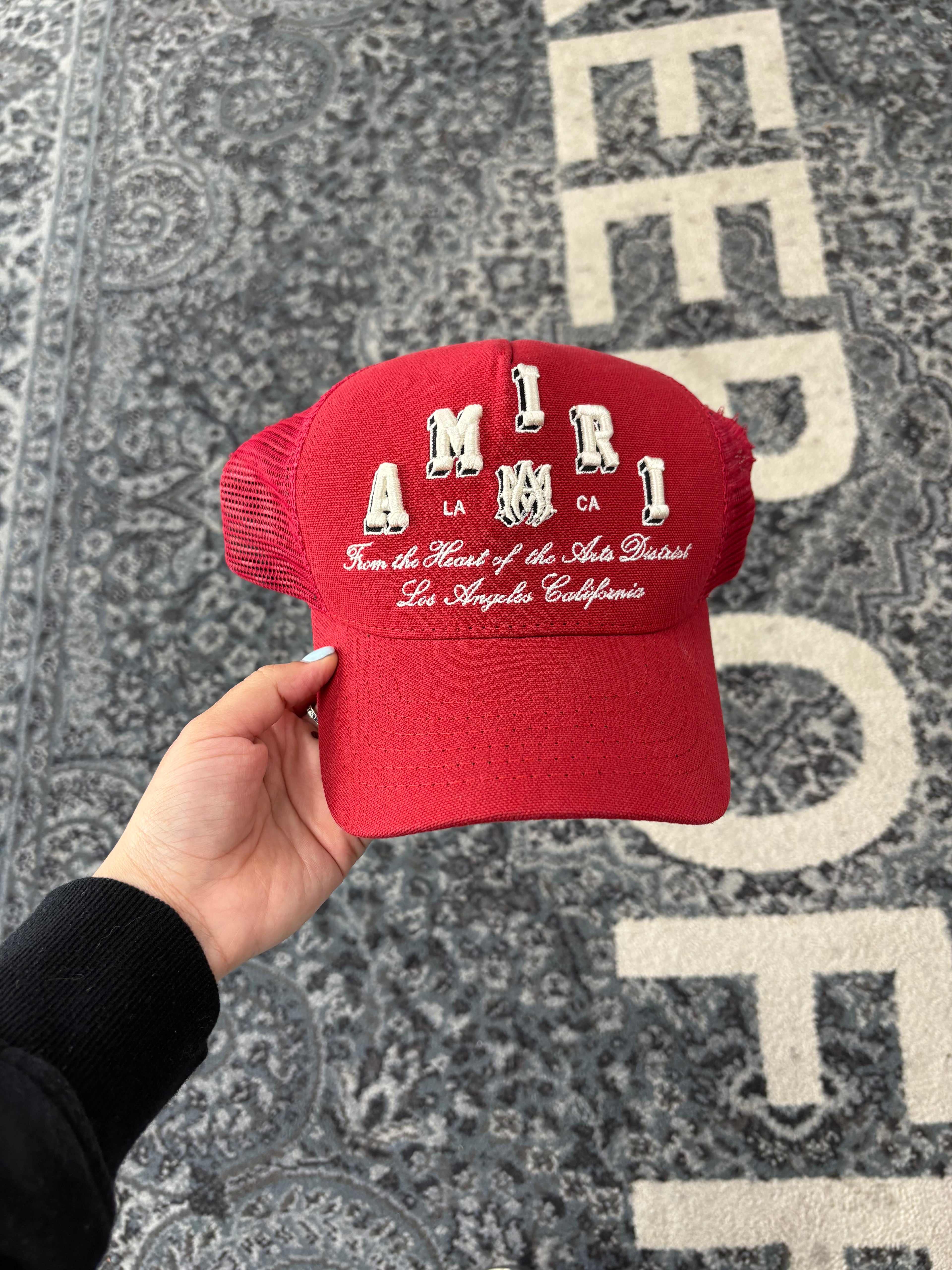 AMIRI varsity logo trucker red OS DS