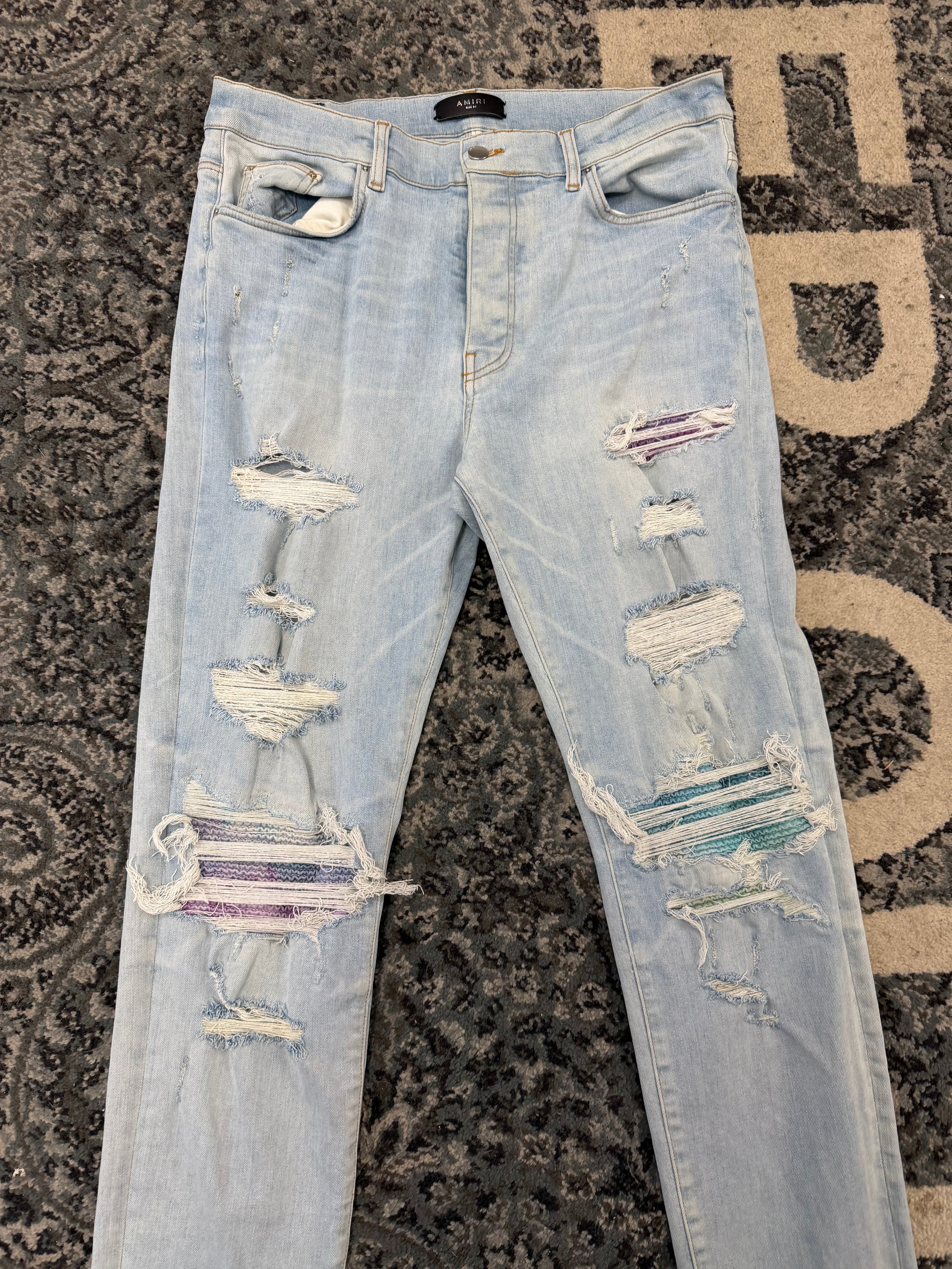 MA tie dye colorful thrasher jeans indigo 38 U