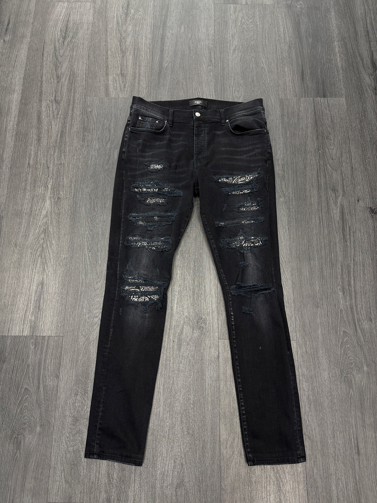 Amiri MX1 paisley patch black jeans Size 36 U