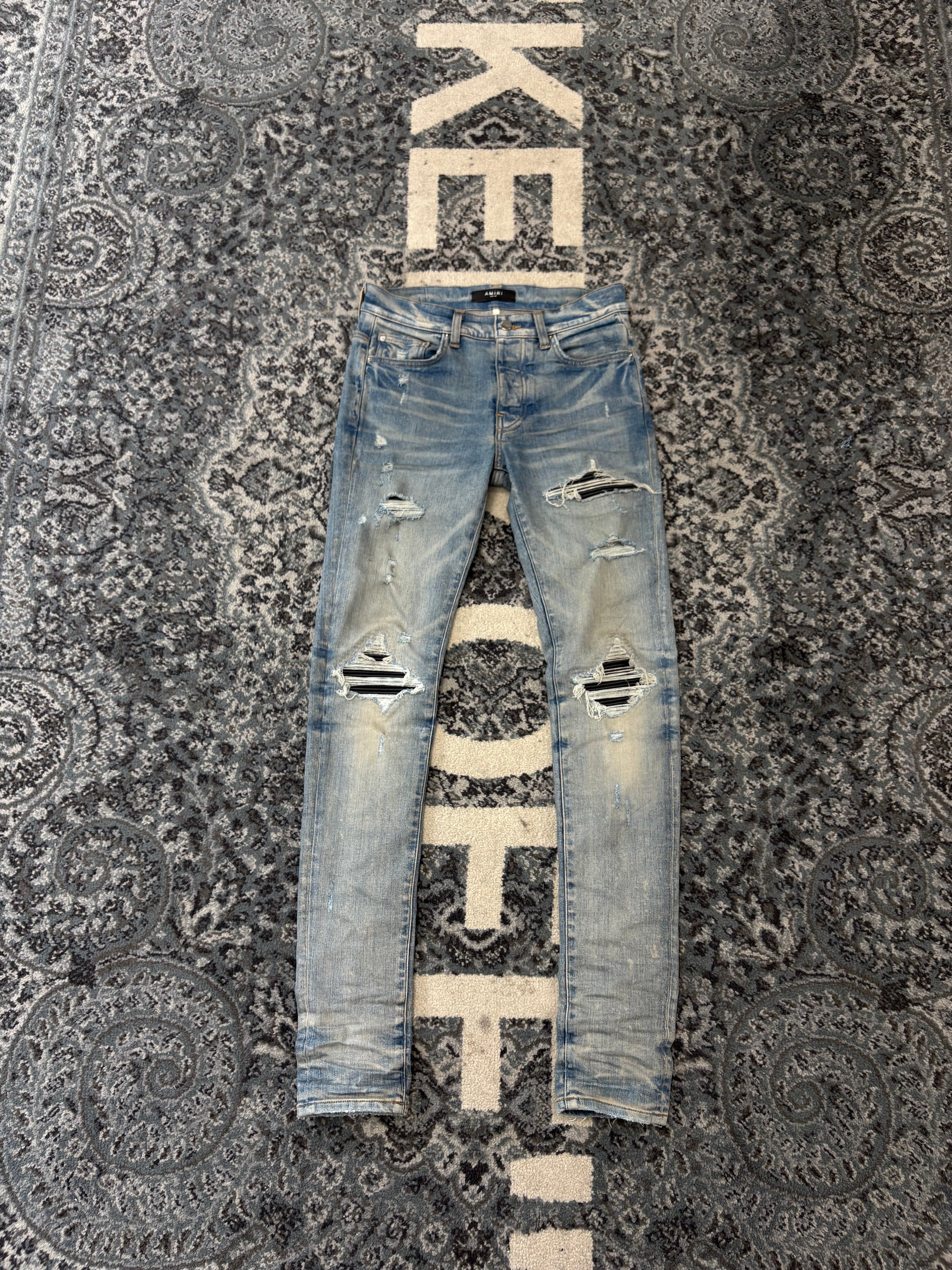 AMIRI black patch mx1 jeans indigo 29 U
