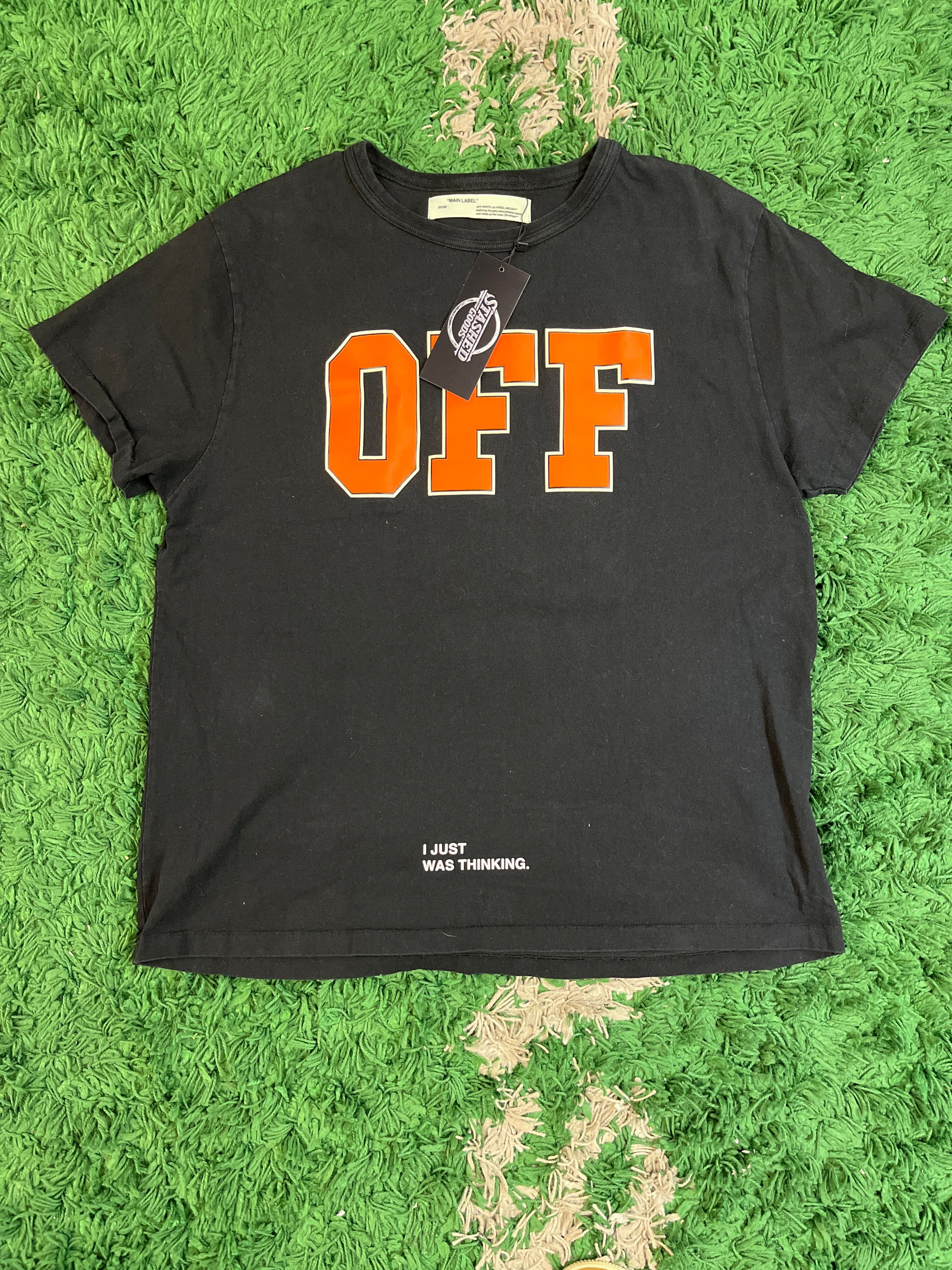 Off White " I Just Was Thinking" Logo Shirt Size Medium U