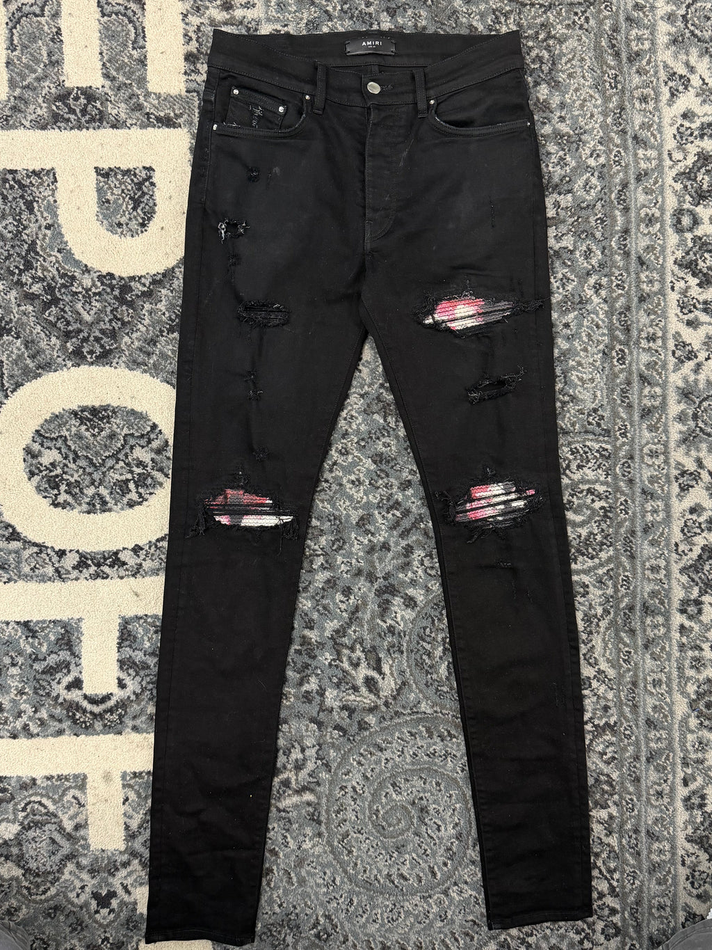 AMIRI watercolor patch mx1 jeans black 32 U