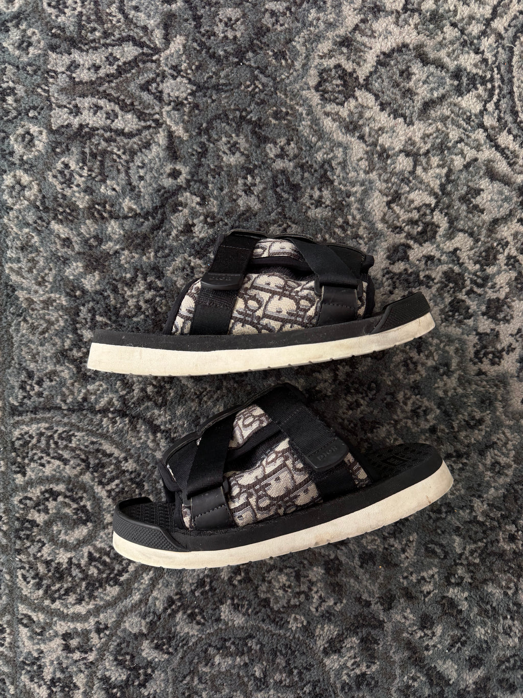 DIOR alpha oblique sandals navy 39 (9W) NB U