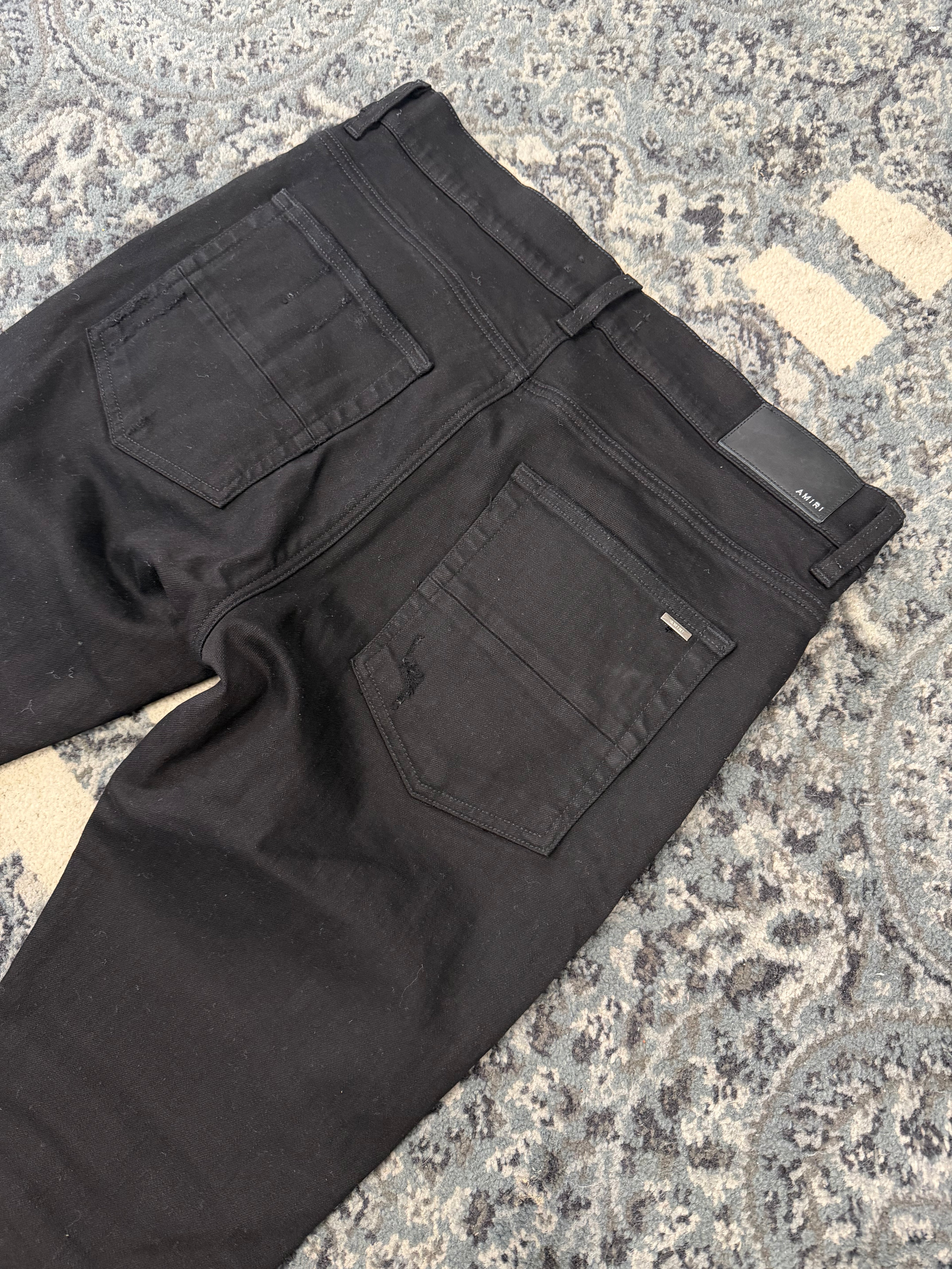 Amiri Mx1 Black w Green Paisley Patch Size 33 U