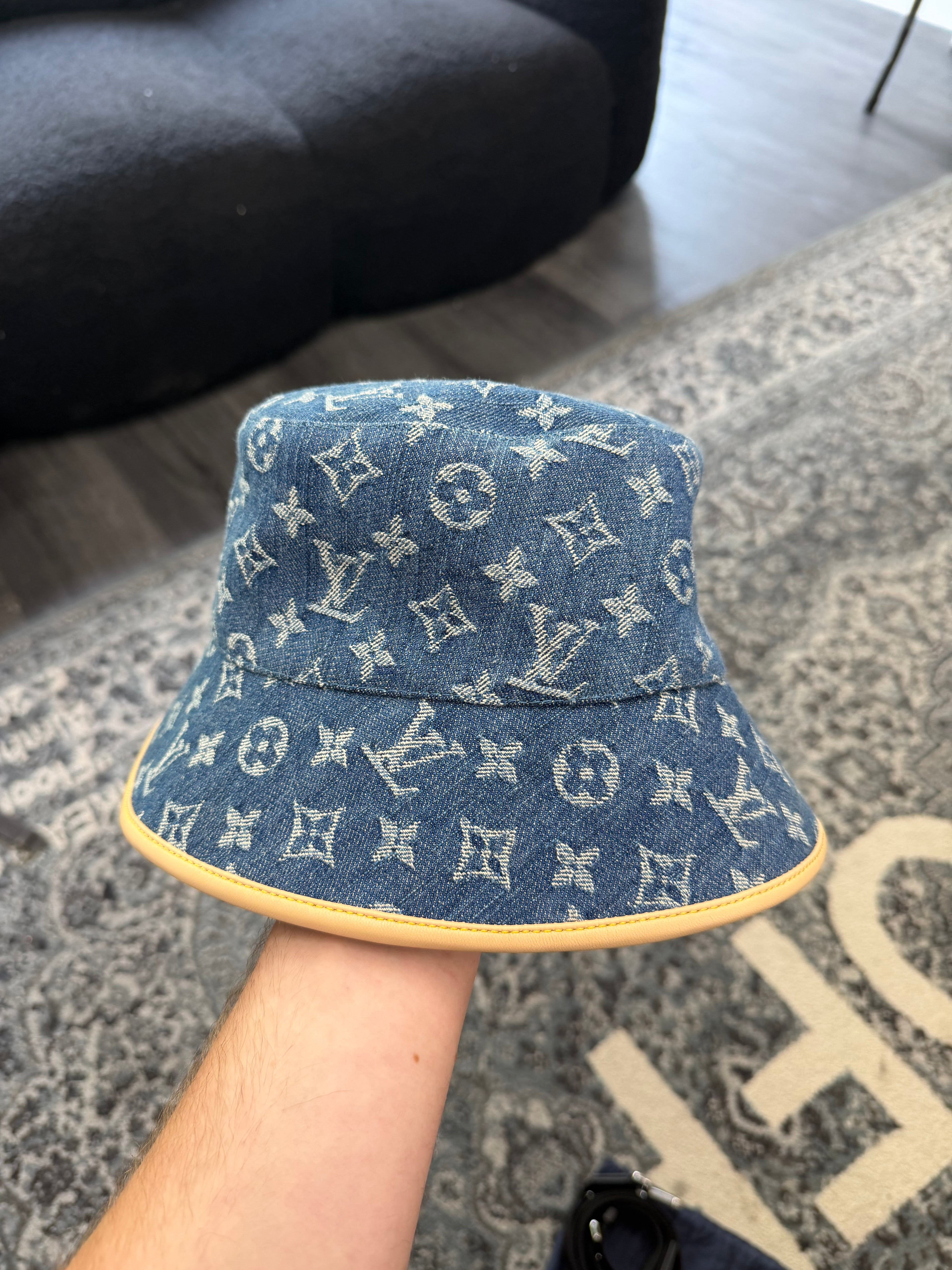 LV monogram remix bucket hat blue OS U