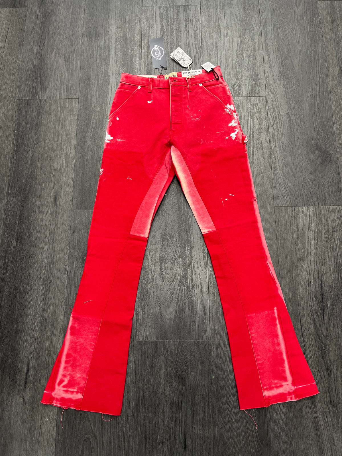 Gallery Dept Red Paint Splatter Jeans Size 28 NEW