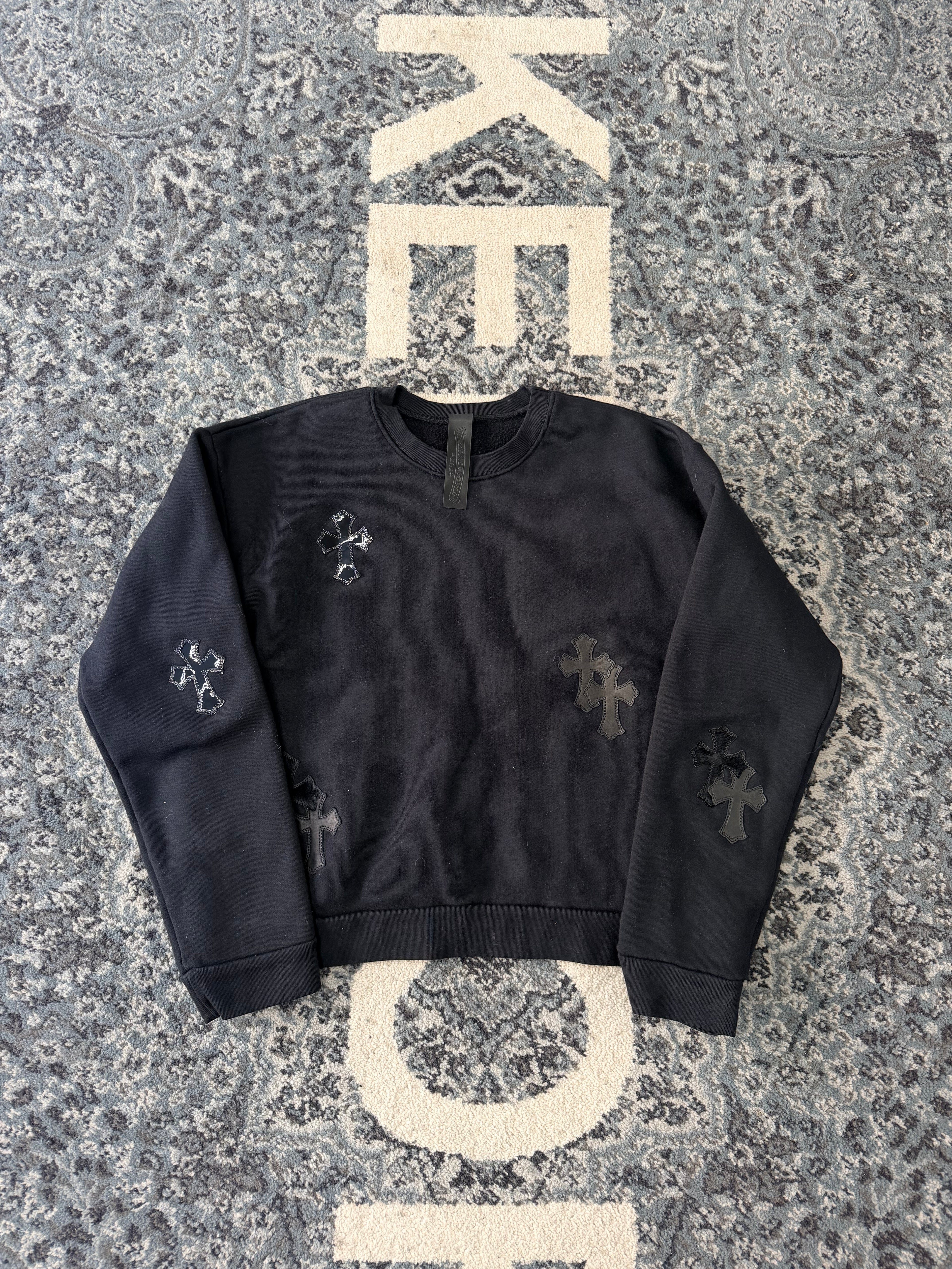 Chrome Heart Flooded Black Patch Crewneck Size M DS