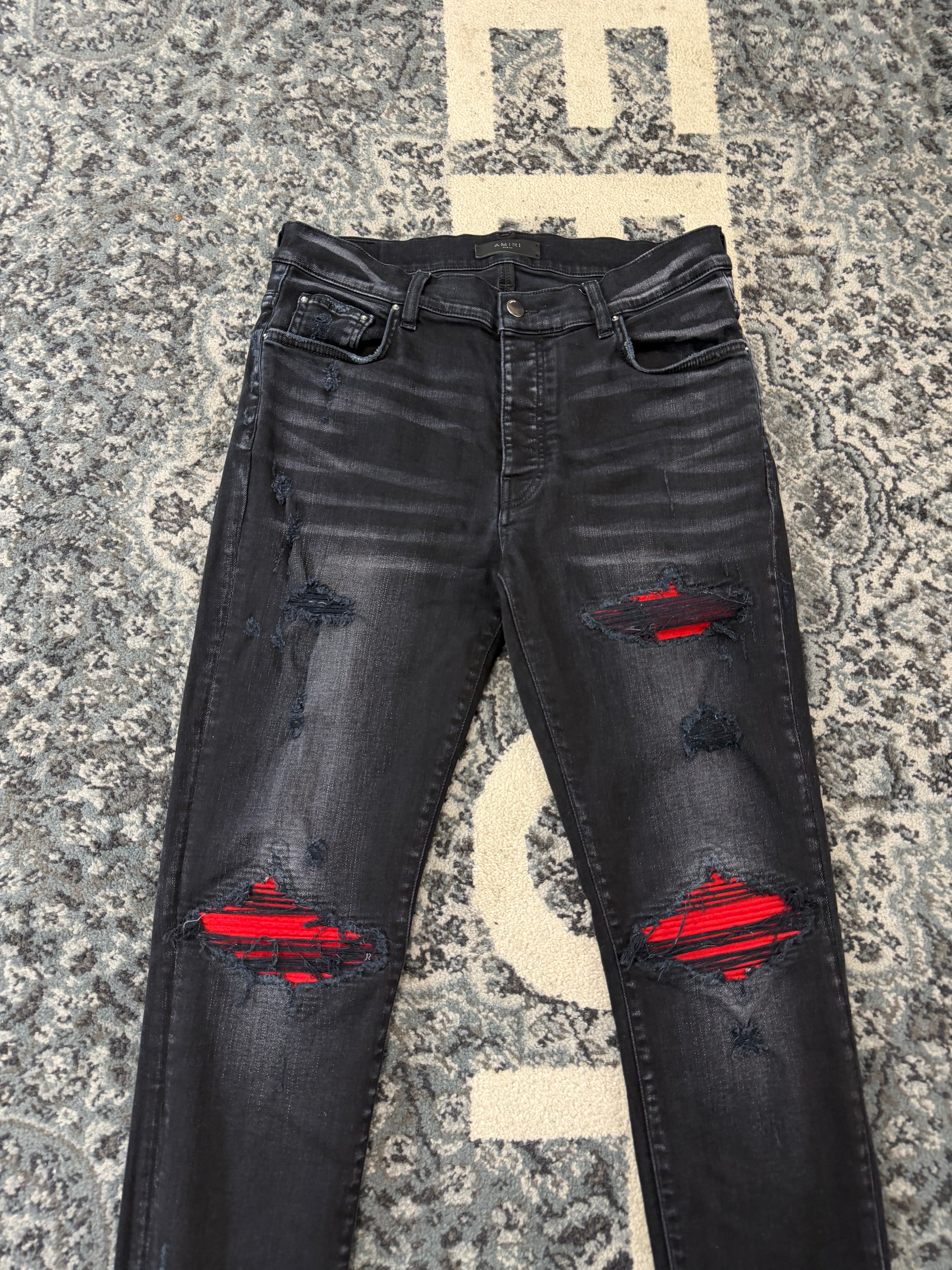 AMIRI red patch mx1 jeans black 34 U