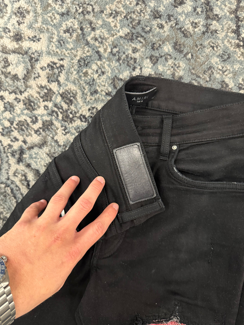 AMIRI watercolor patch mx1 jeans black 32 U