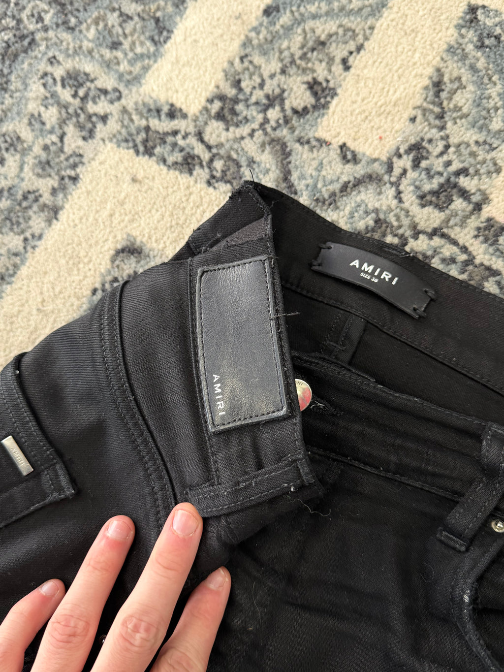 AMIRI black patch mx1 jeans black 38 U