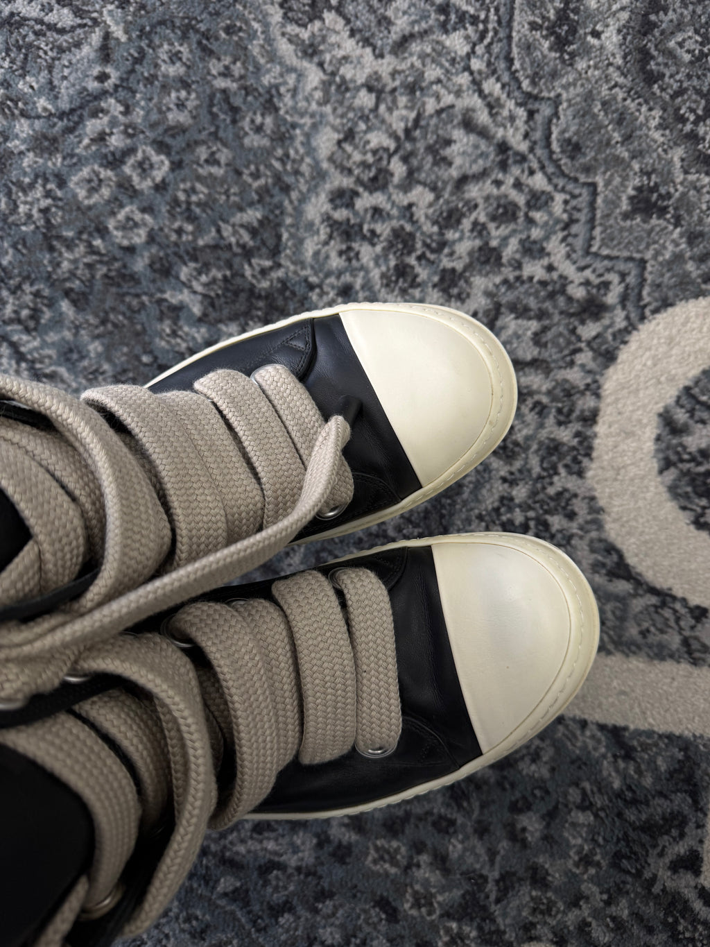 Rick Owens black jumbo laced high top sz 44 (11M) U