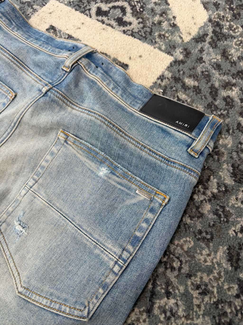 AMIRI blue tie dye bandana thrasher jeans indigo 34 U
