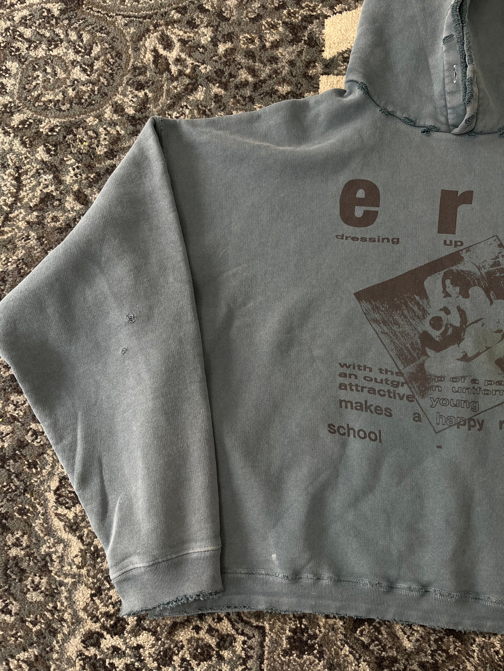 ERD school girl hoodie blue XL U
