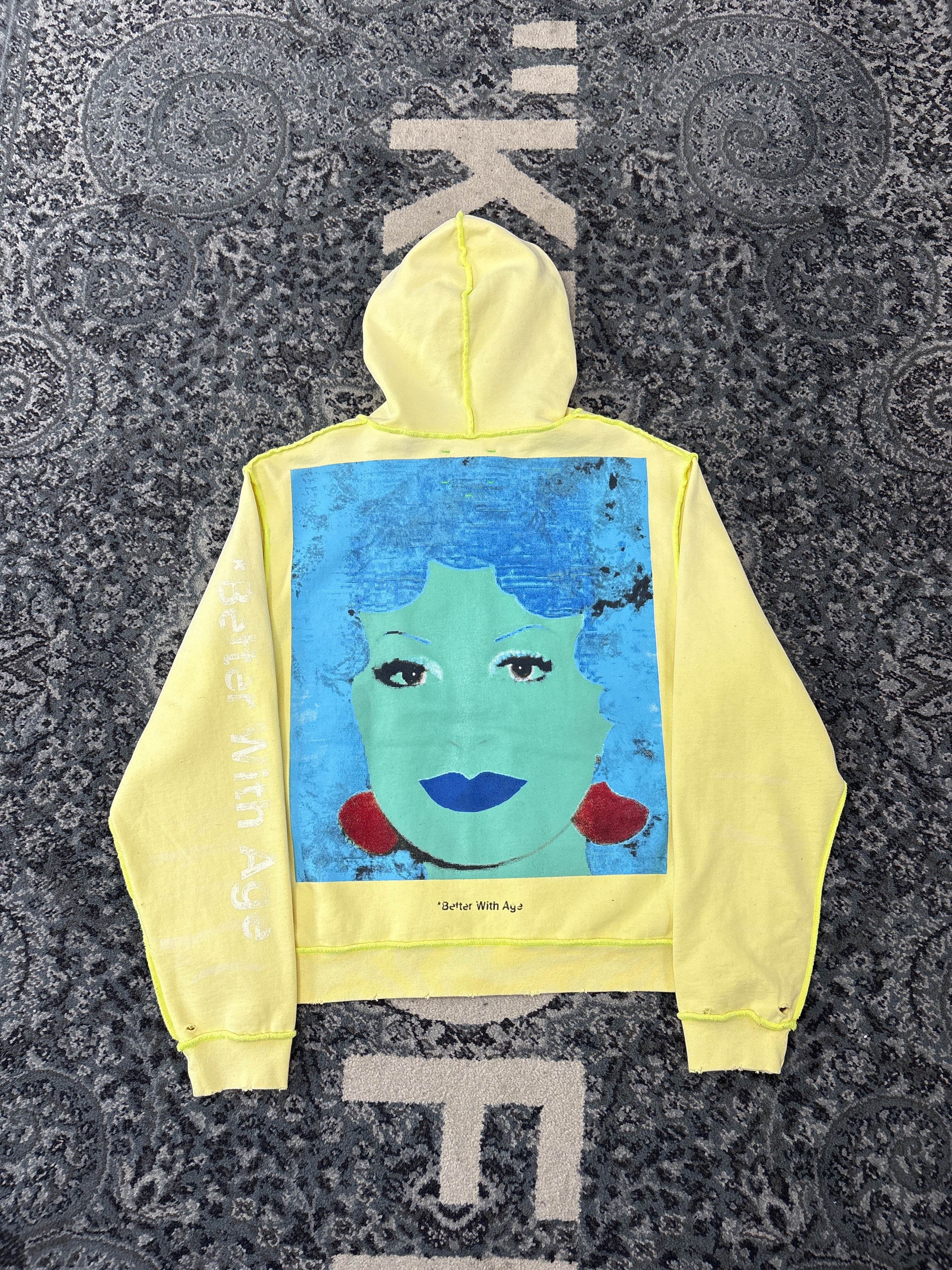BETTER WITH AGE "diane" zip up hoodie yellow XL DSWT