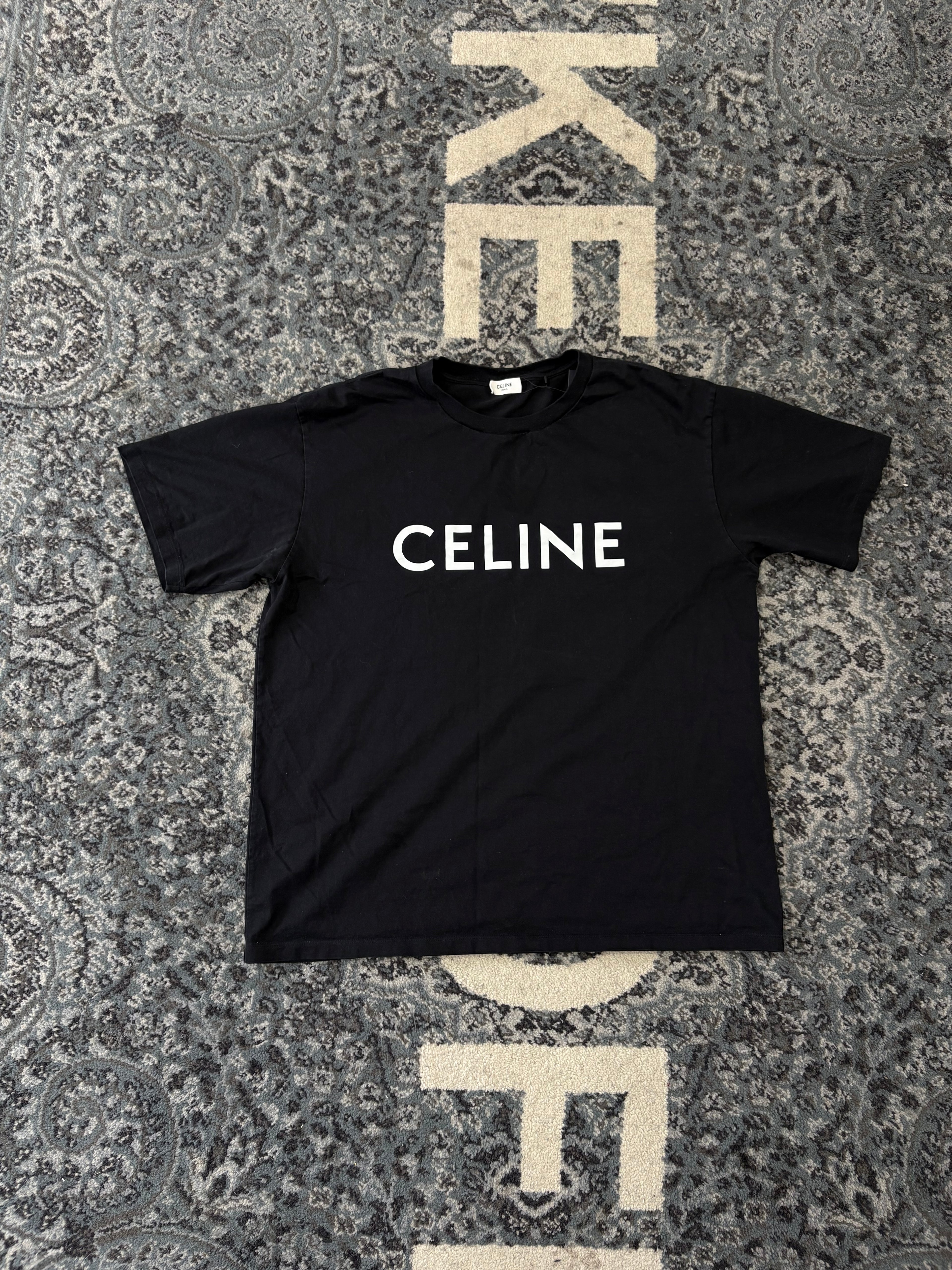 Celine Black Logo Shirt Size Large U