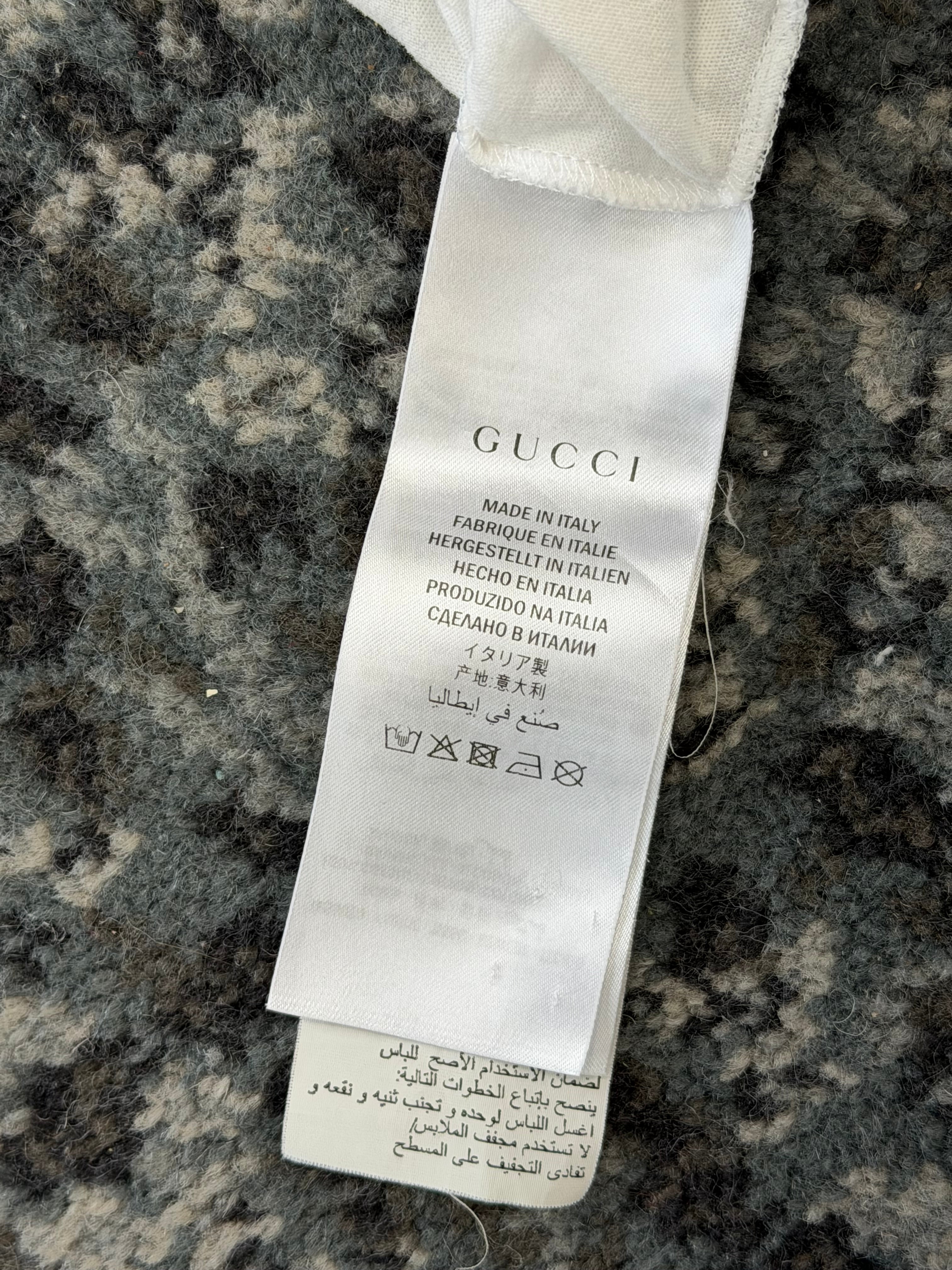 GUCCI stripe logo shirt white L u