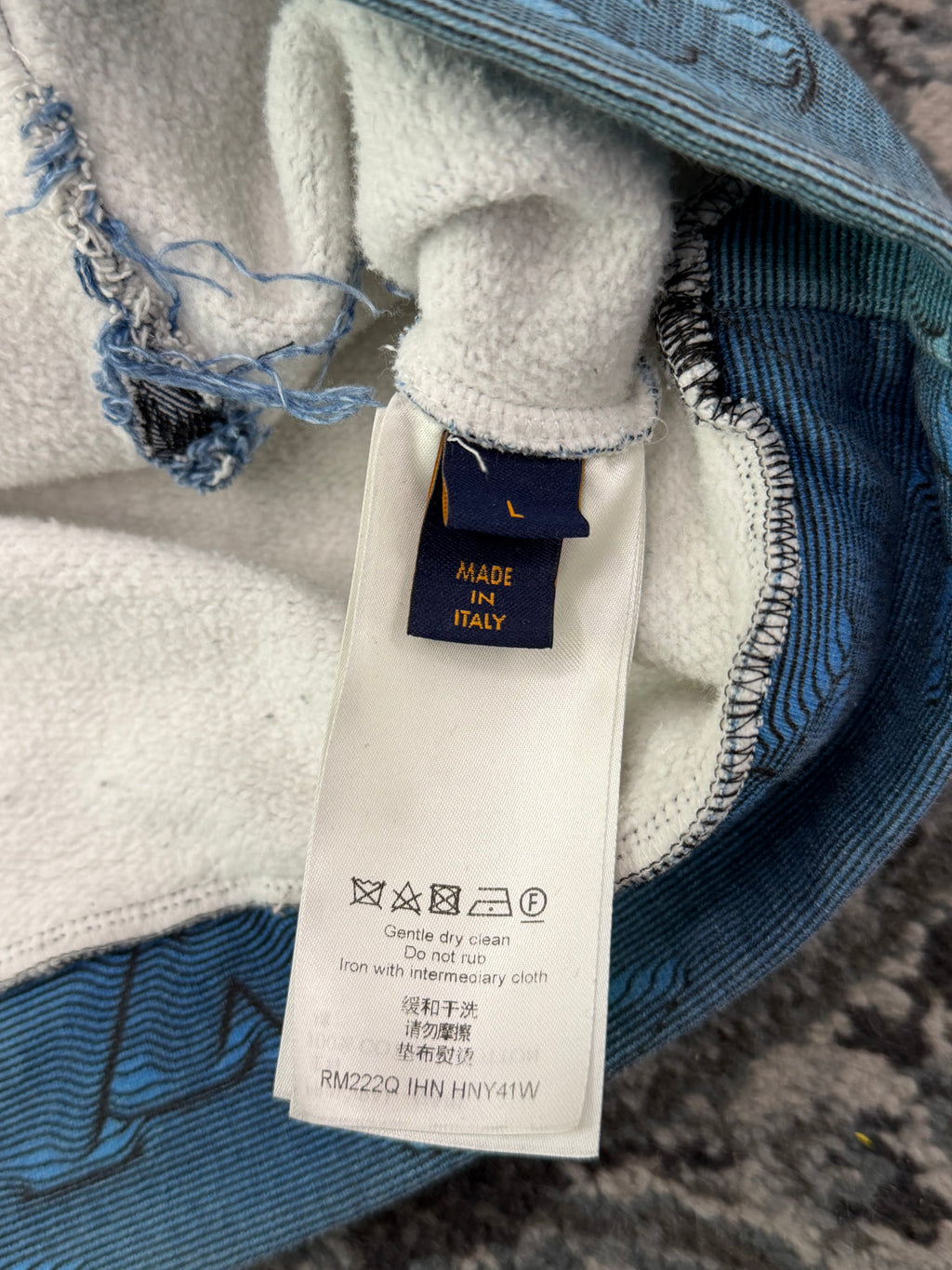 LV 2054 3d monogram hoodie blue L U