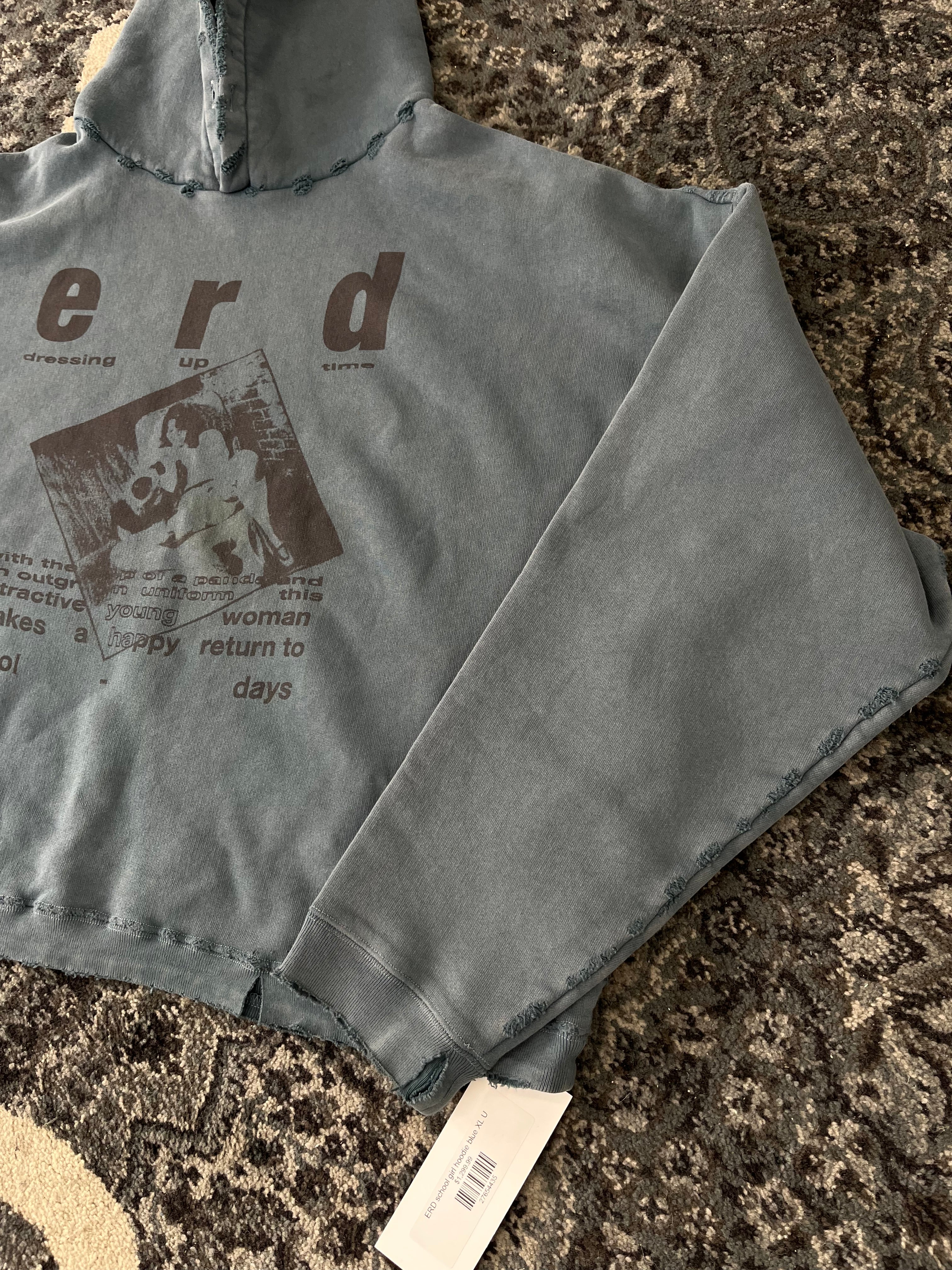 ERD school girl hoodie blue XL U