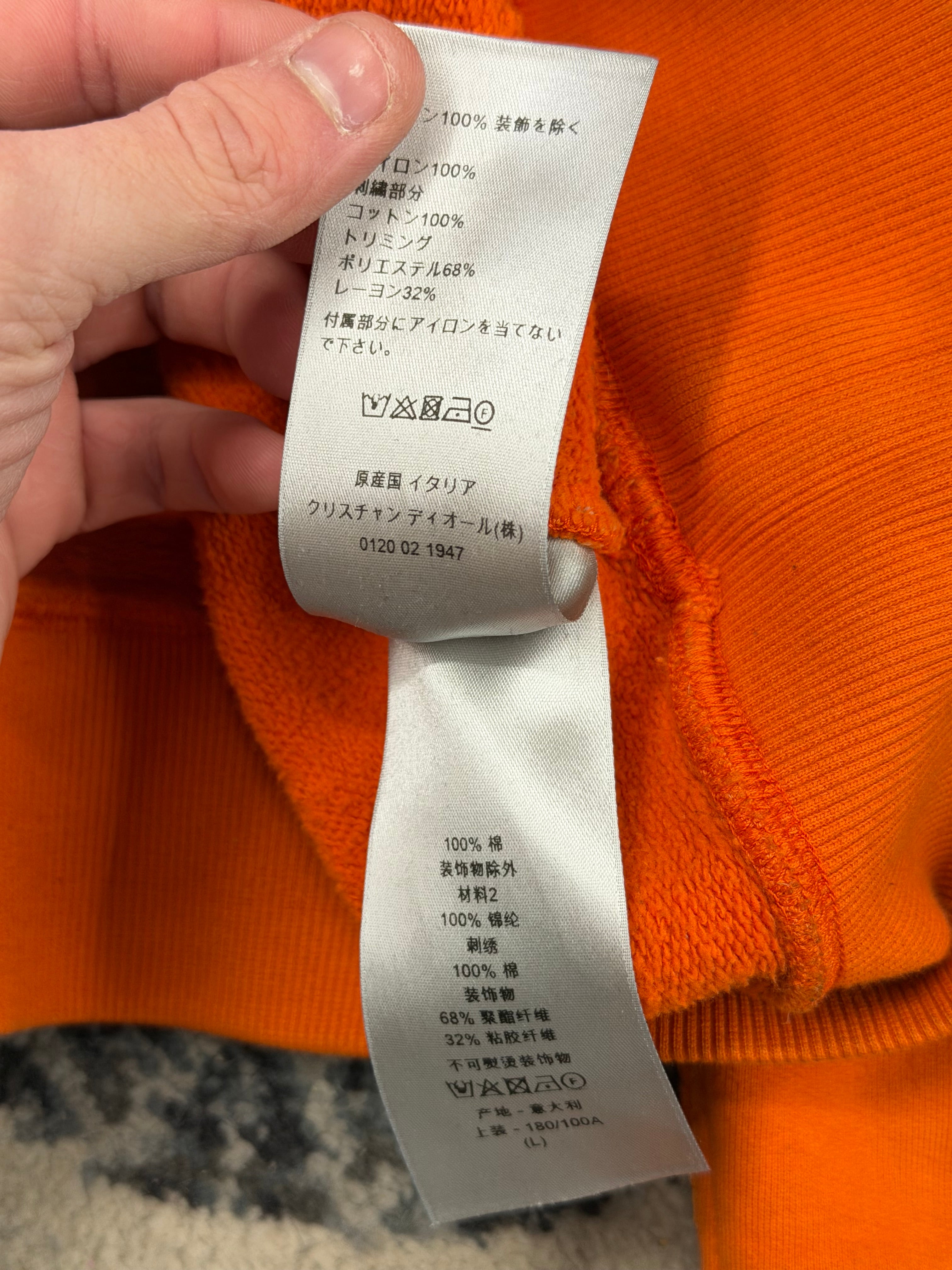 Dior Oblique Orange Quarter Zip Size Large U
