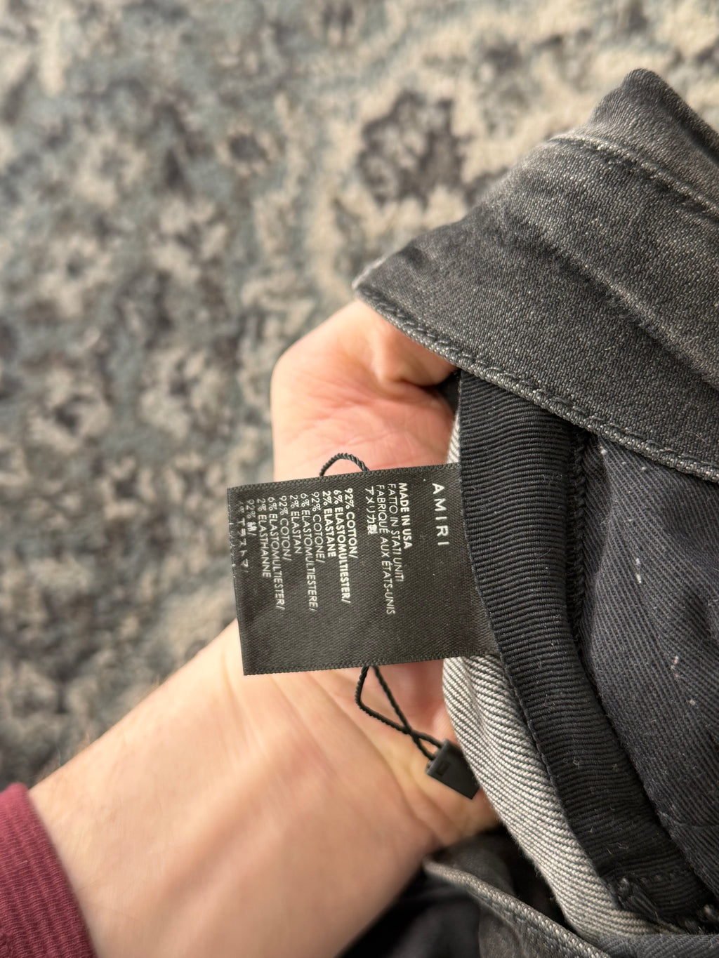 AMIRI grey stack jeans sz 32 U (flawed)