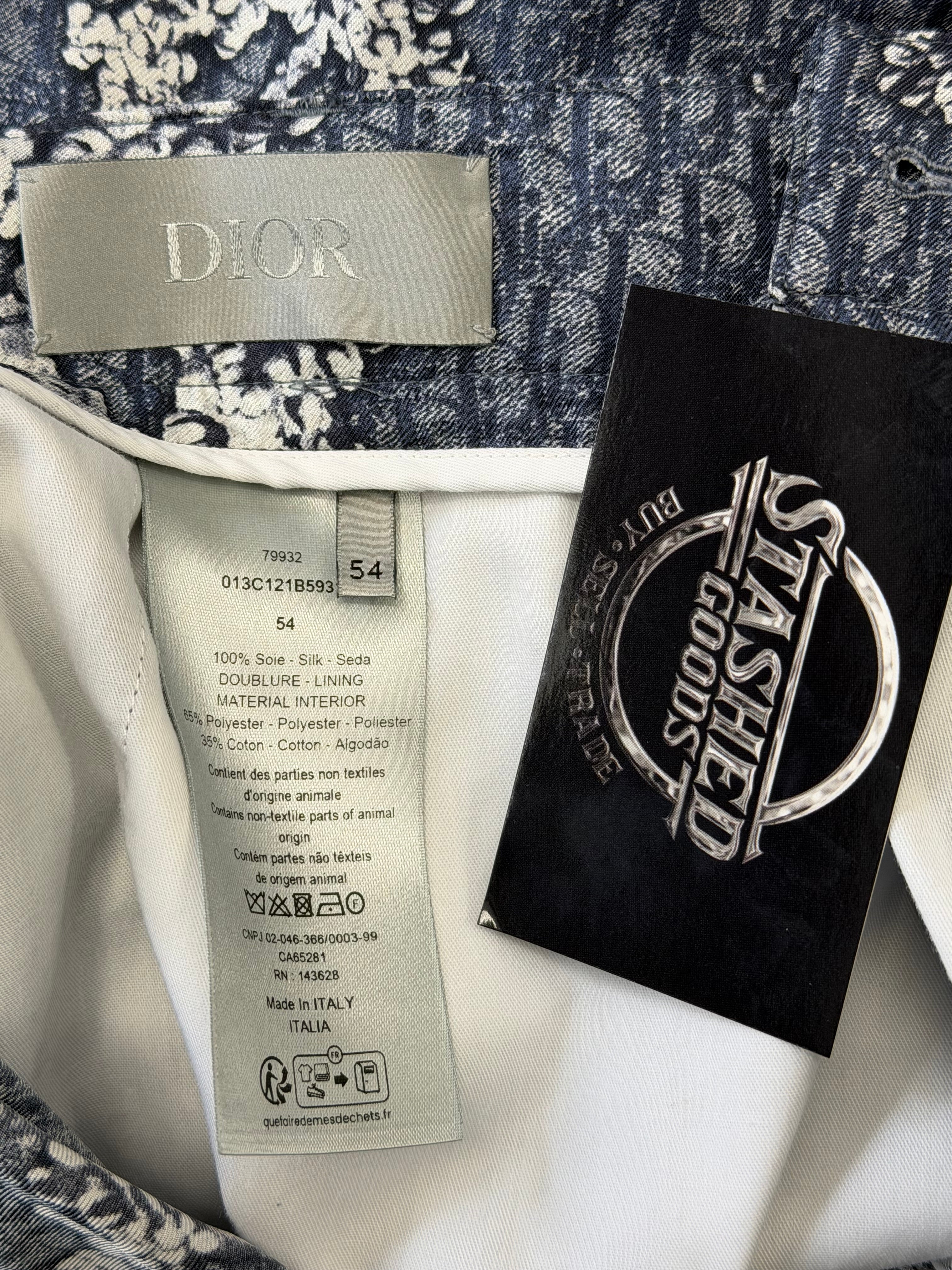 DIOR x DENIM TEARS oblique silk shorts 54 (36W) U