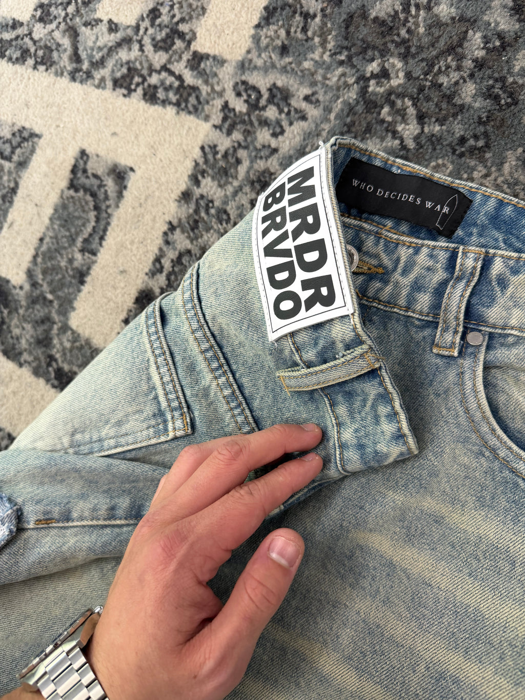 WHO DECIDES WAR paneled jeans blue 34 U