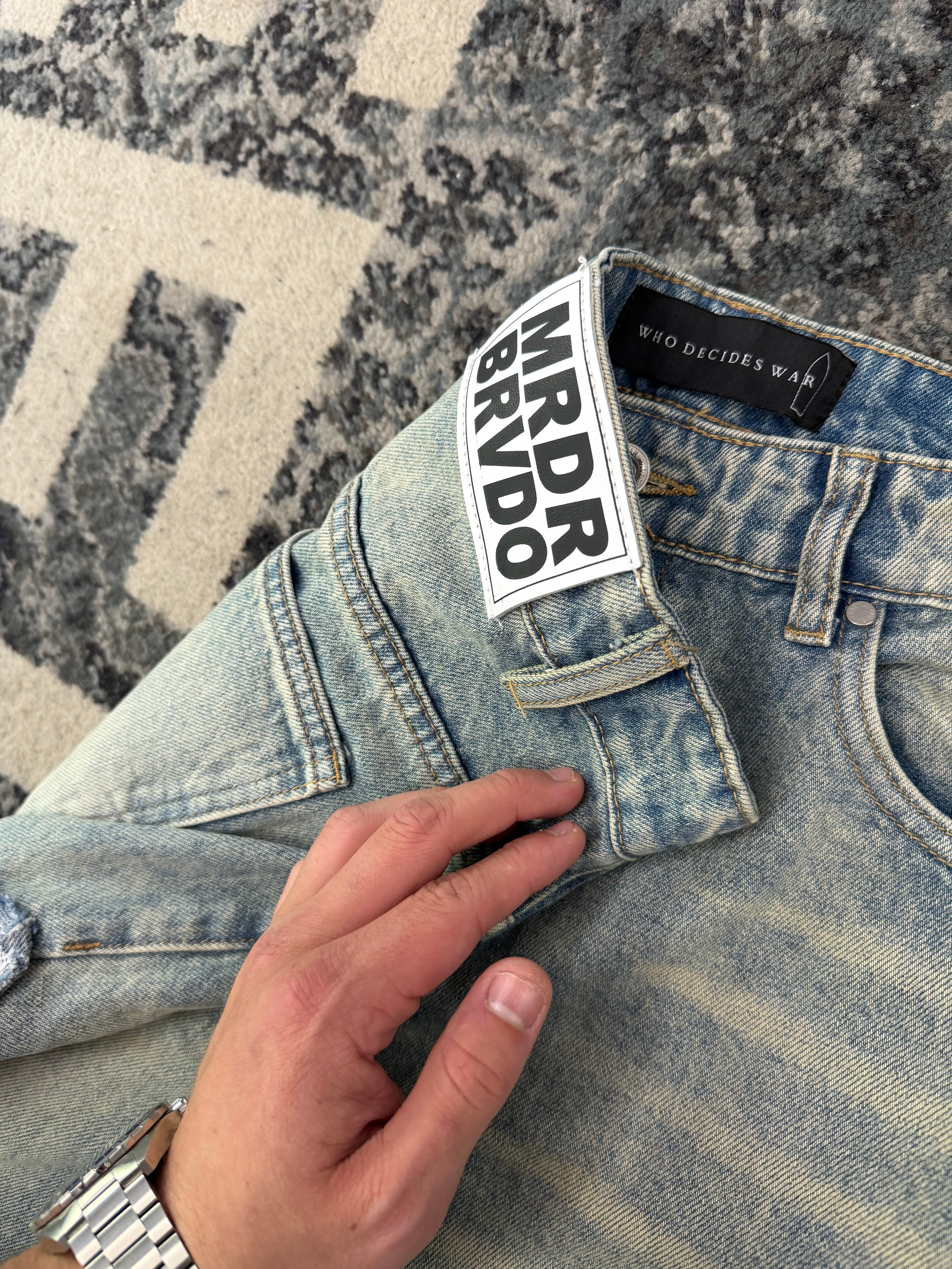 WHO DECIDES WAR paneled jeans blue 34 U