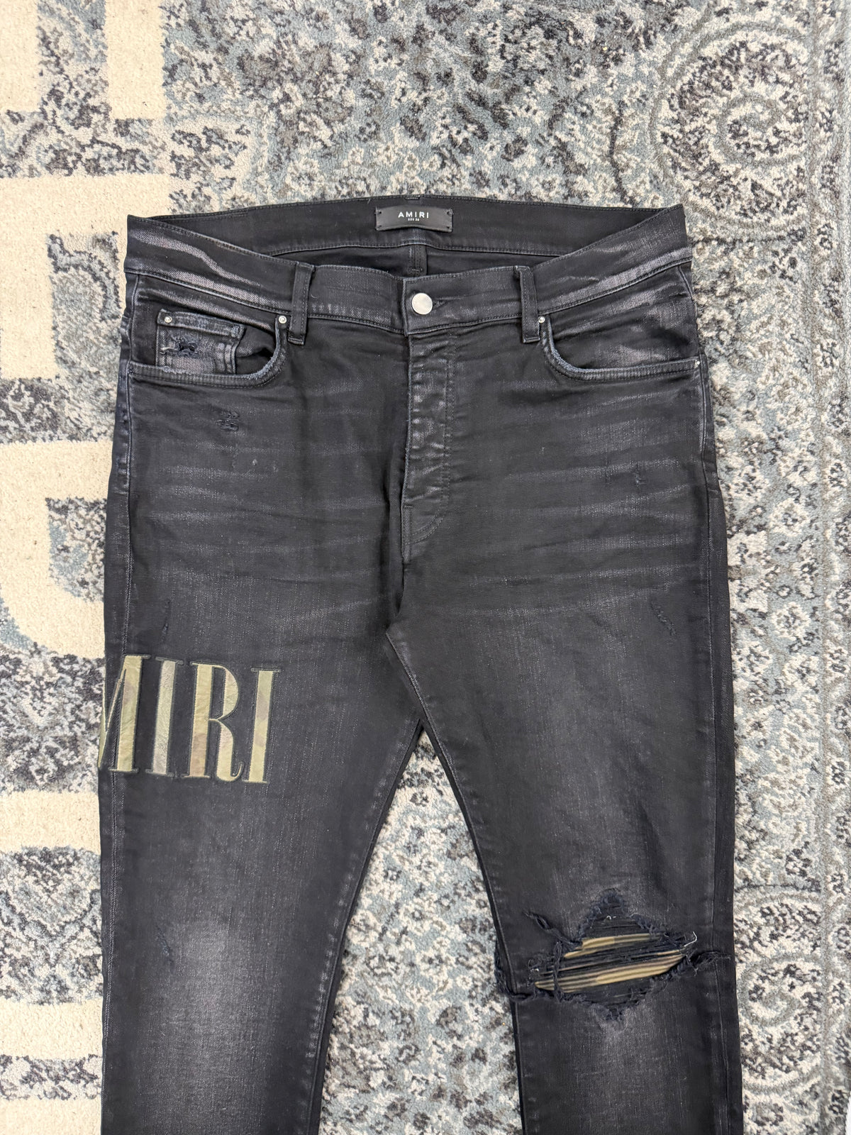 Amiri Side logo camo patch sz 36 U