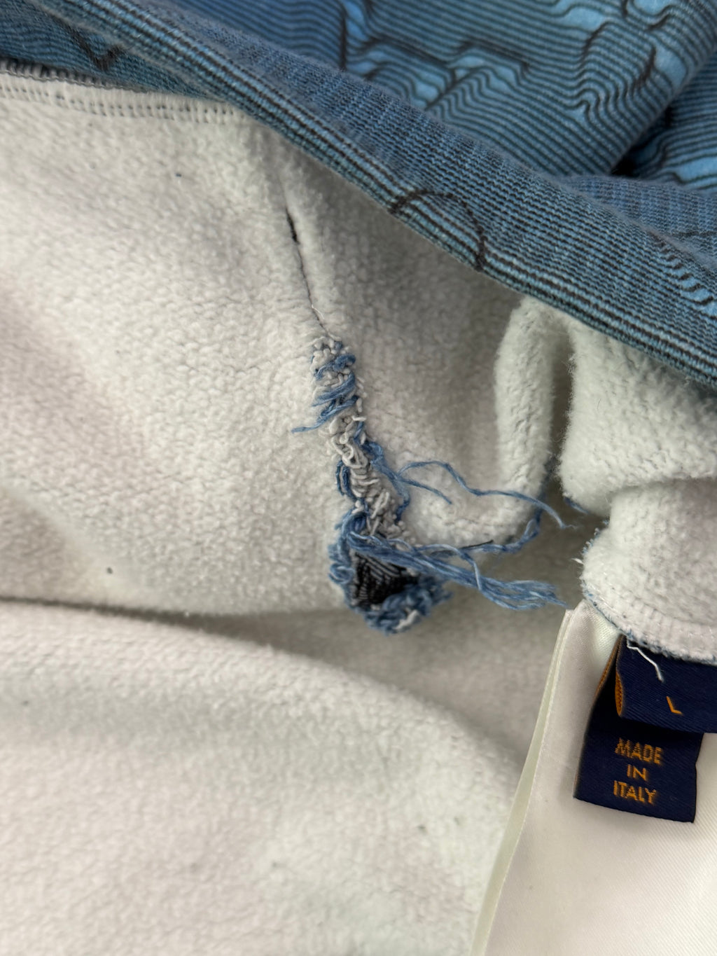 LV 2054 3d monogram hoodie blue L U