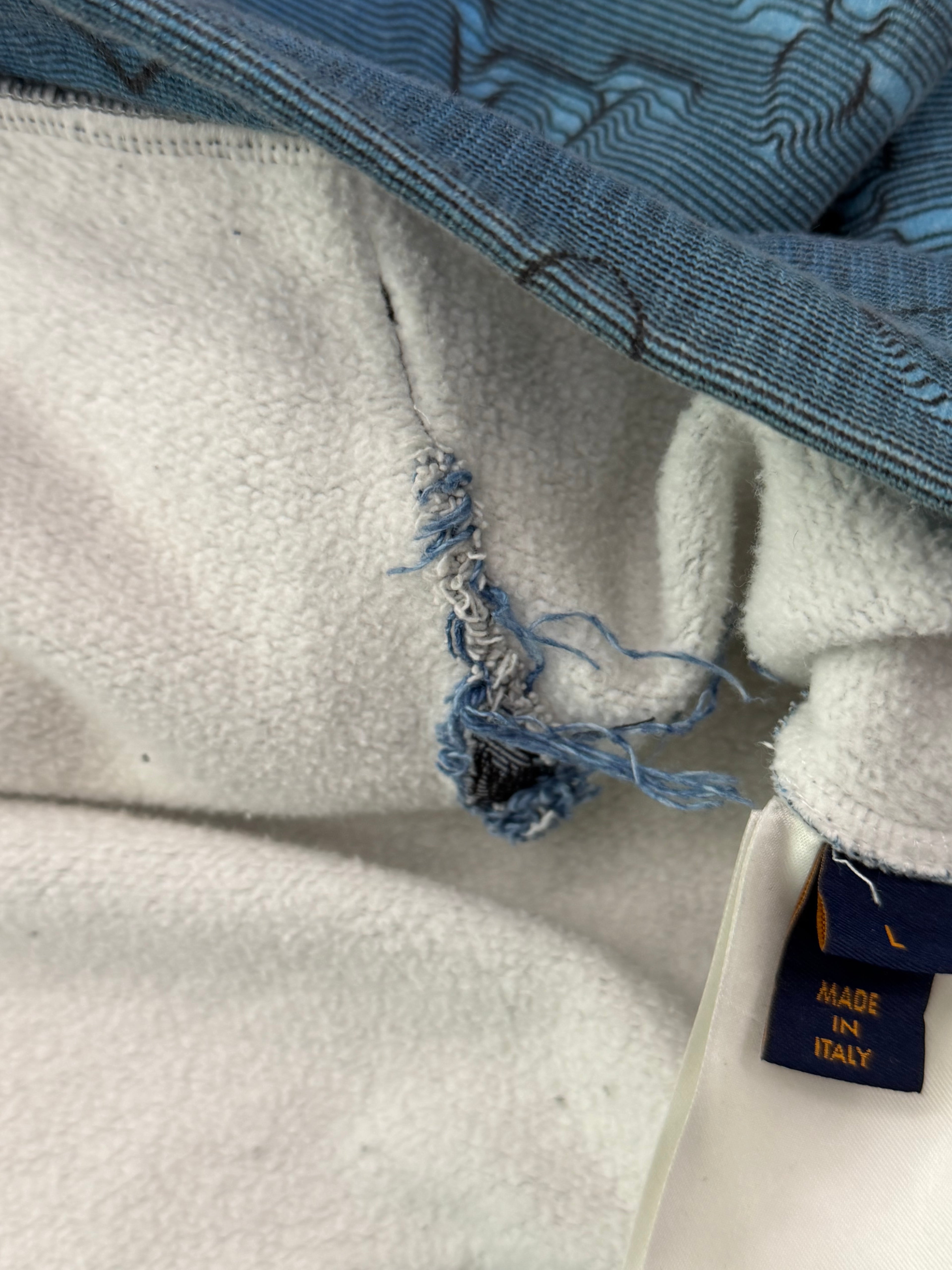 LV 2054 3d monogram hoodie blue L U
