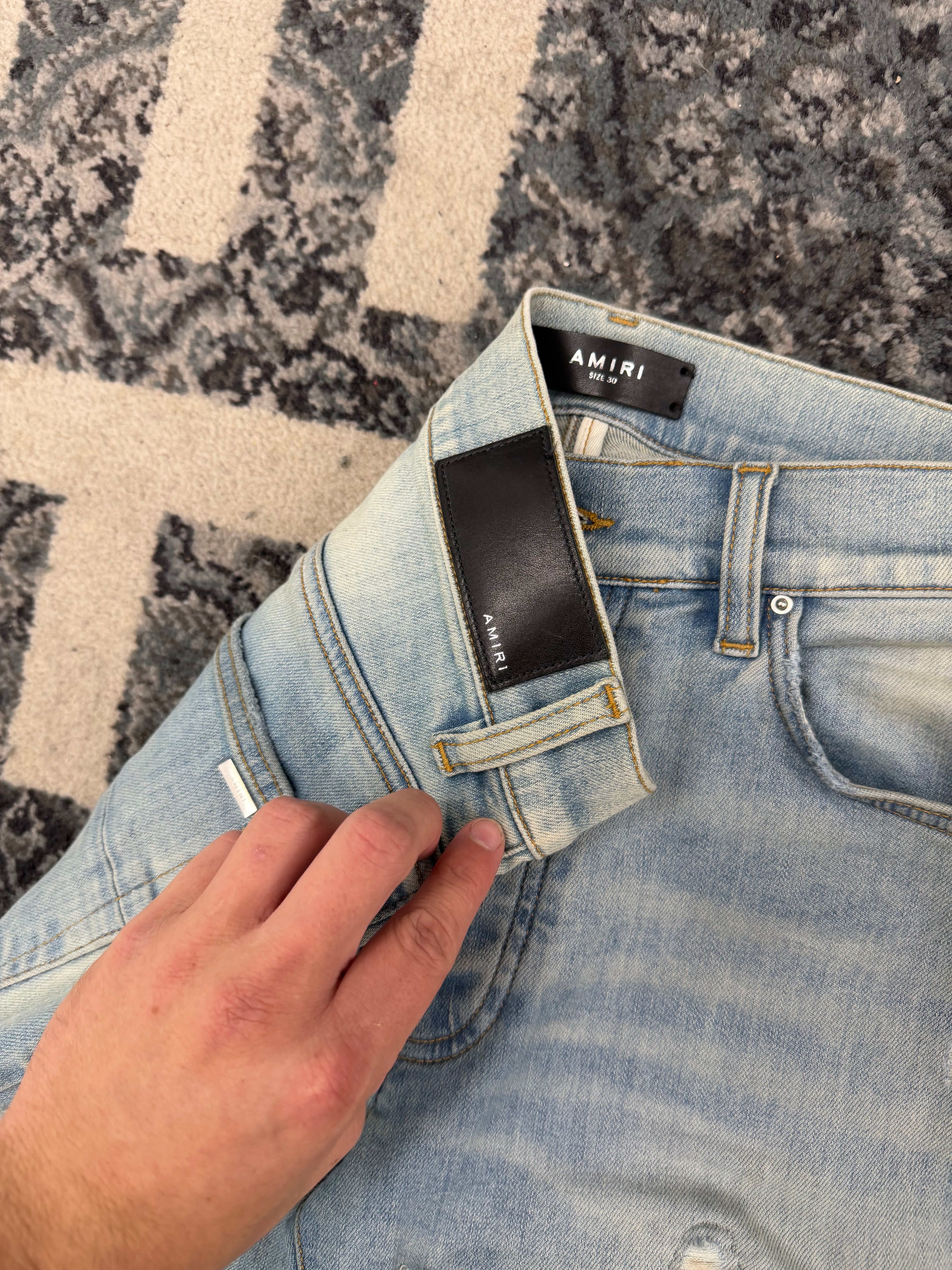 AMIRI yellow patch mx1 jeans indigo 30 U