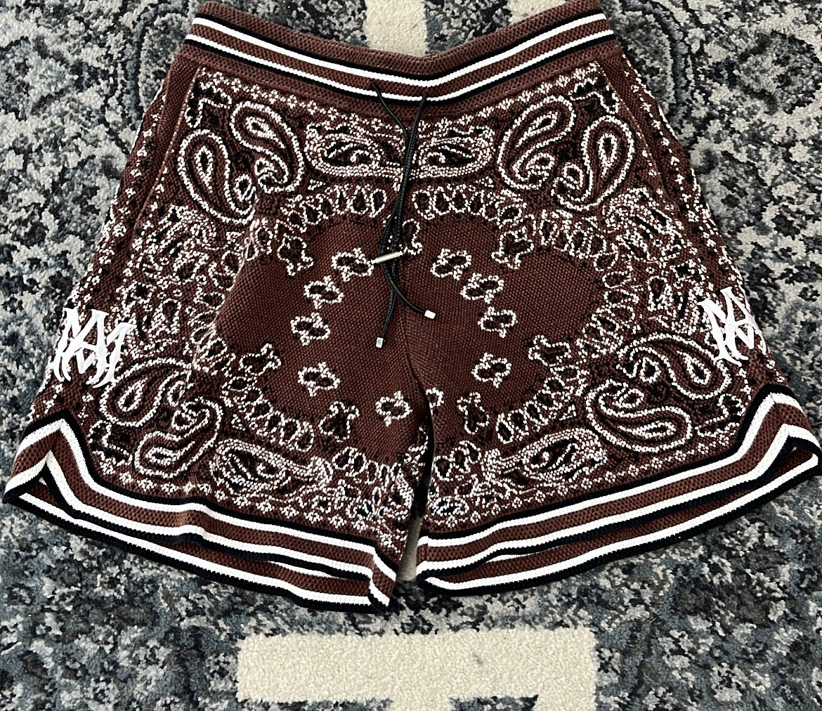 AMIRI bandana paisley shorts brown M U