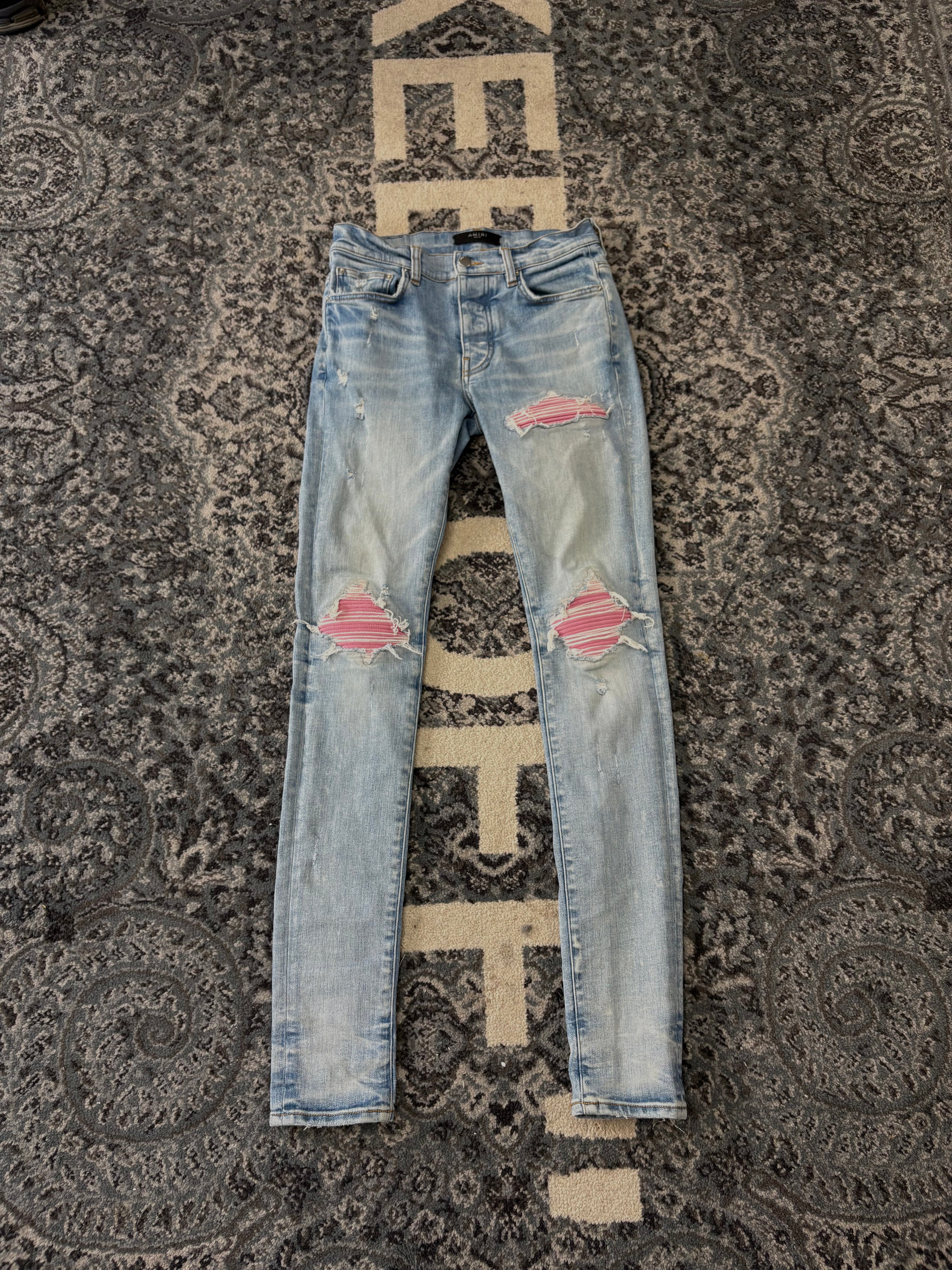 AMIRI pink patch mx1 jeans indigo 29 U