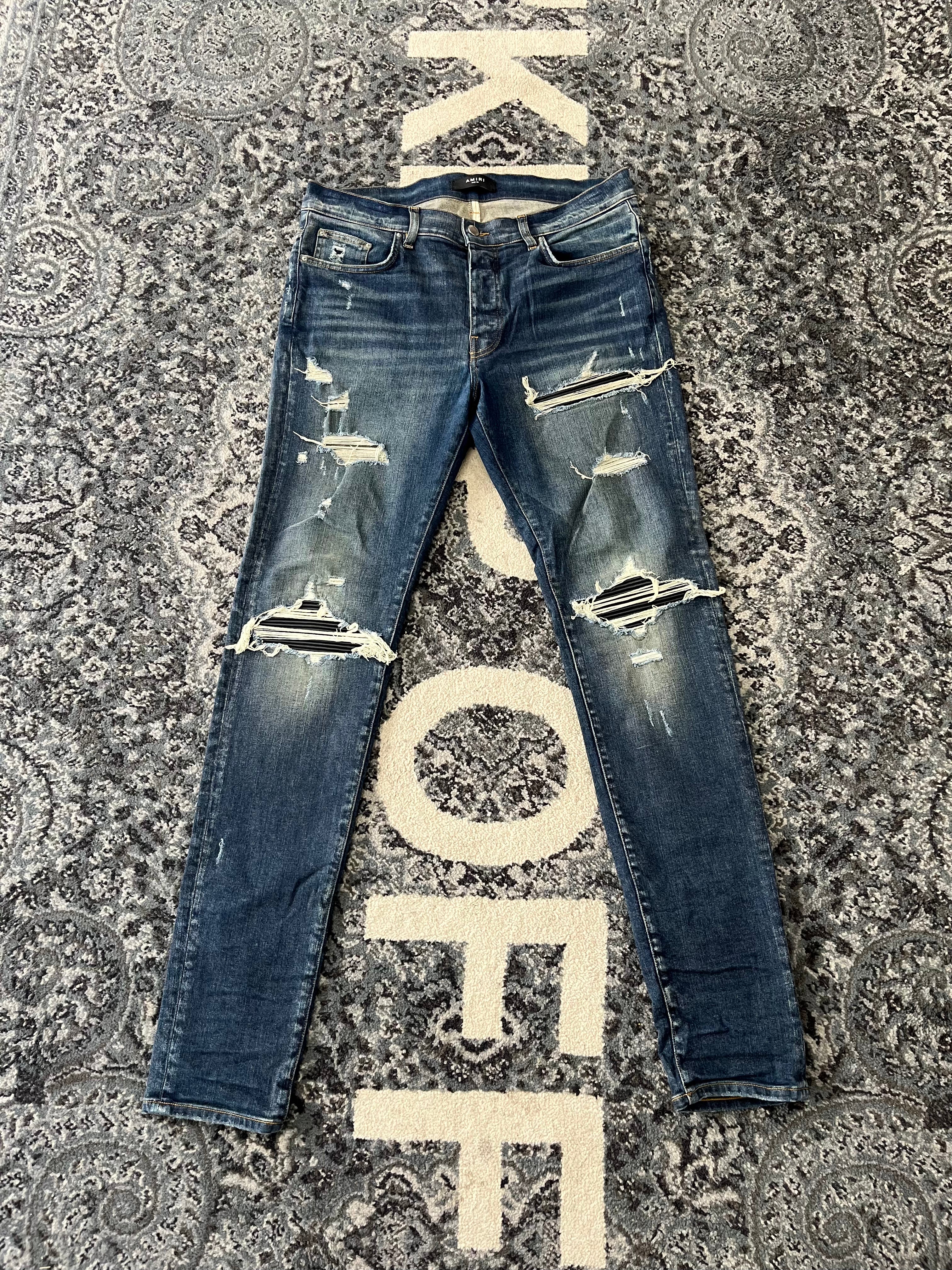 AMIRI black patch mx1 jeans deep blue 36 U