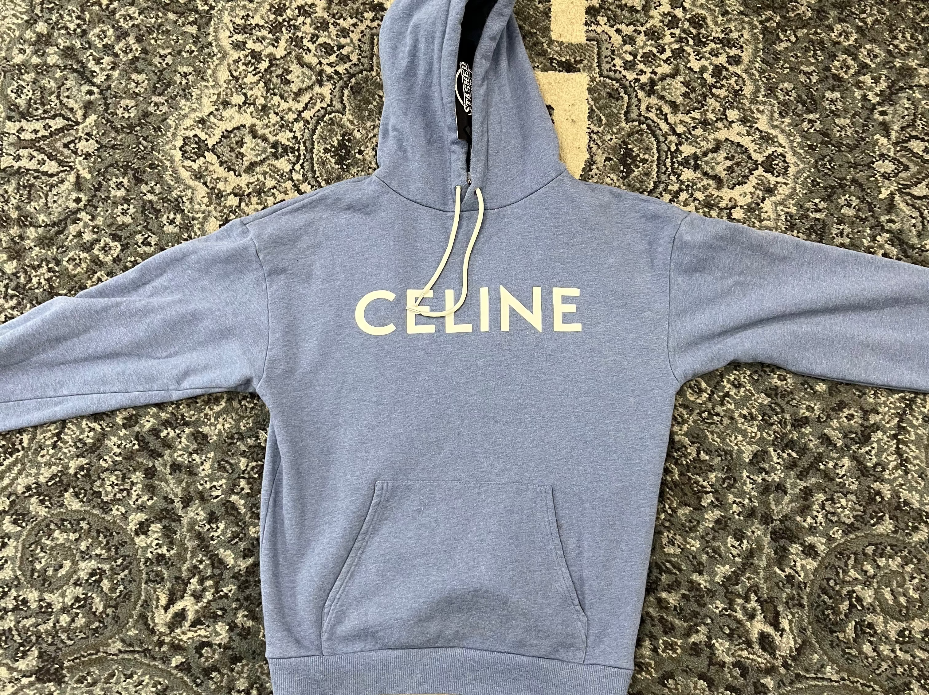 CELINE spellout logo hoodie blue S U