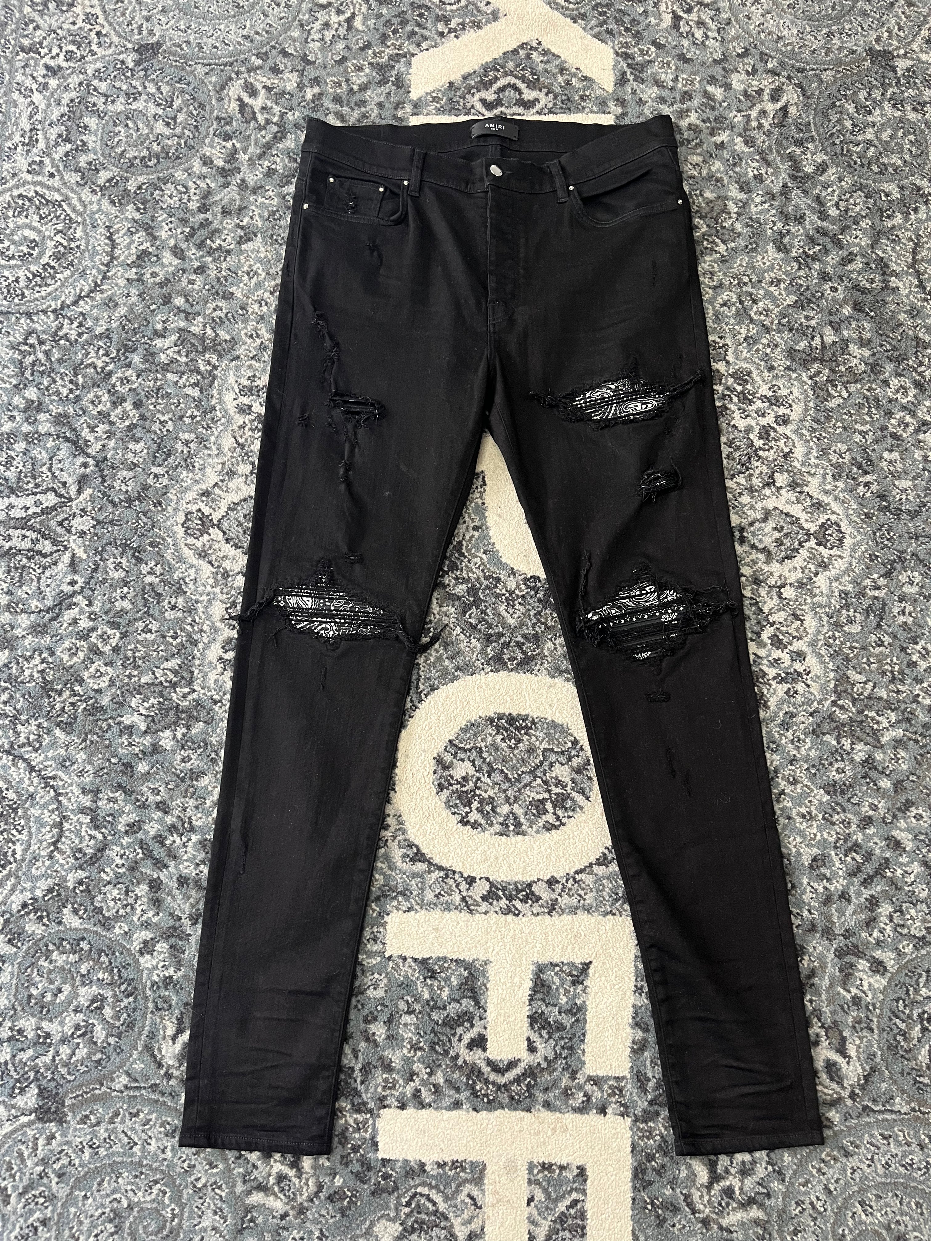 AMIRI black bandana mx1 jeans black 38 U