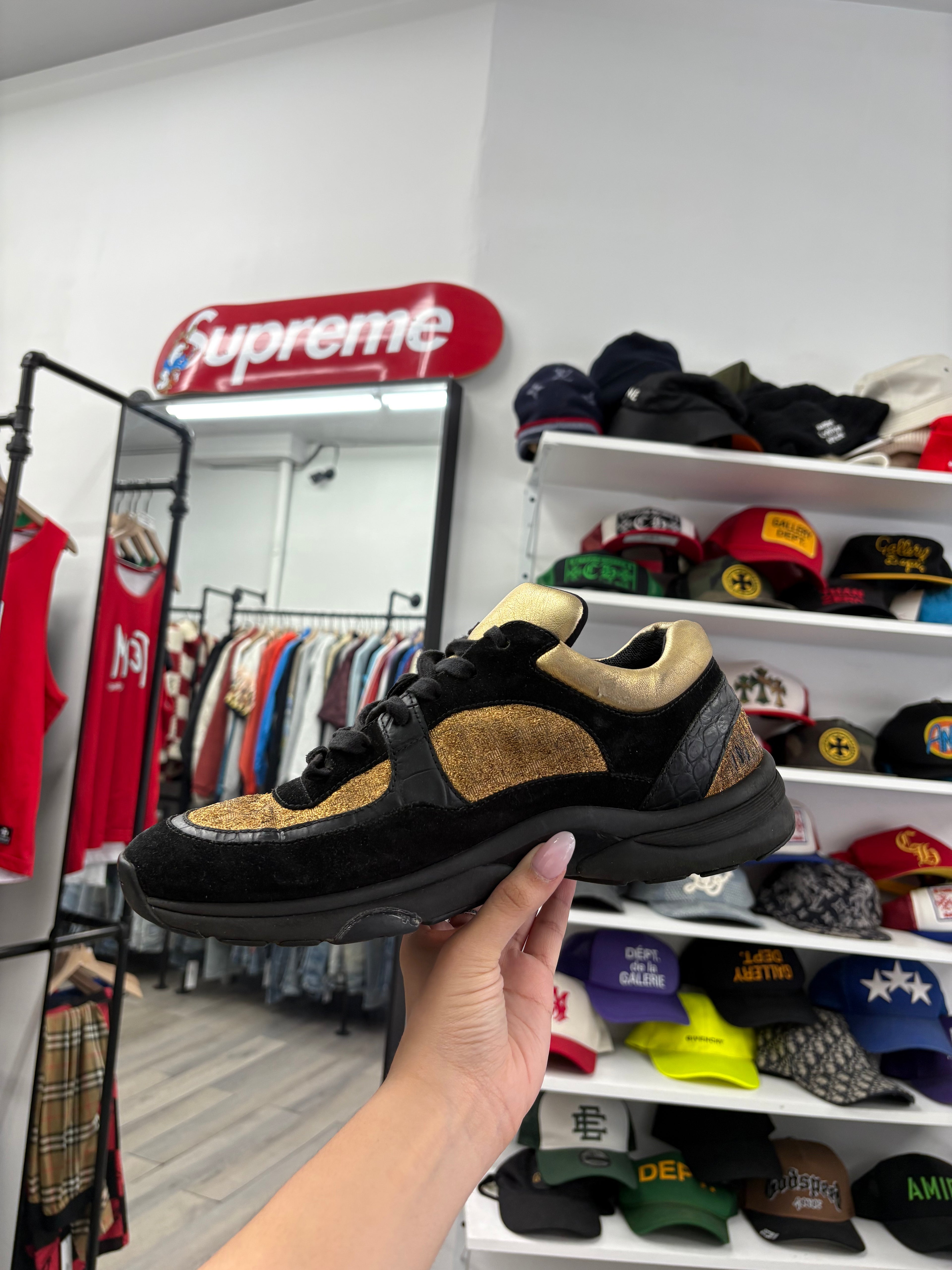 Chanel Gold Runners Size 44 U NB