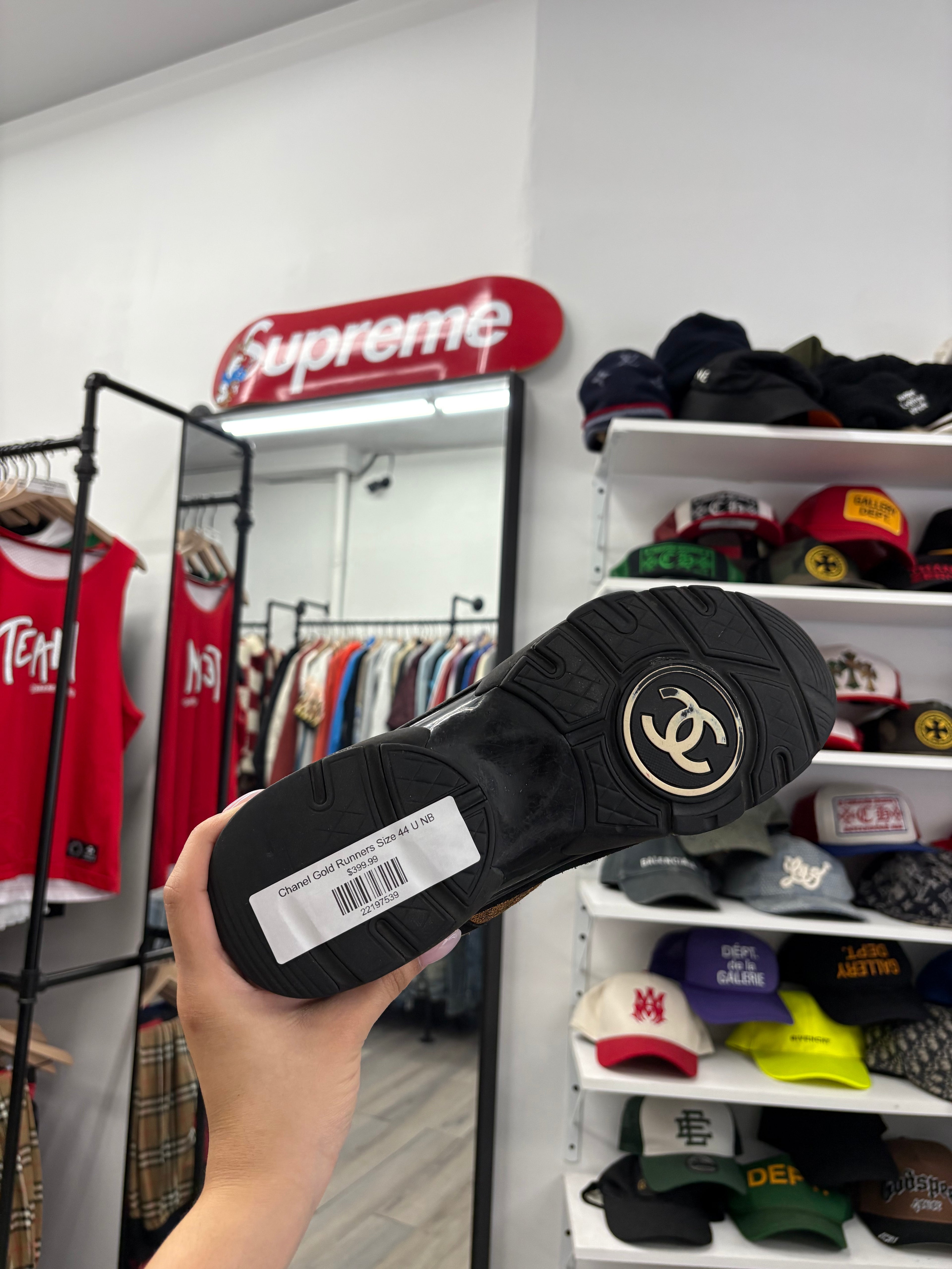 Chanel Gold Runners Size 44 U NB