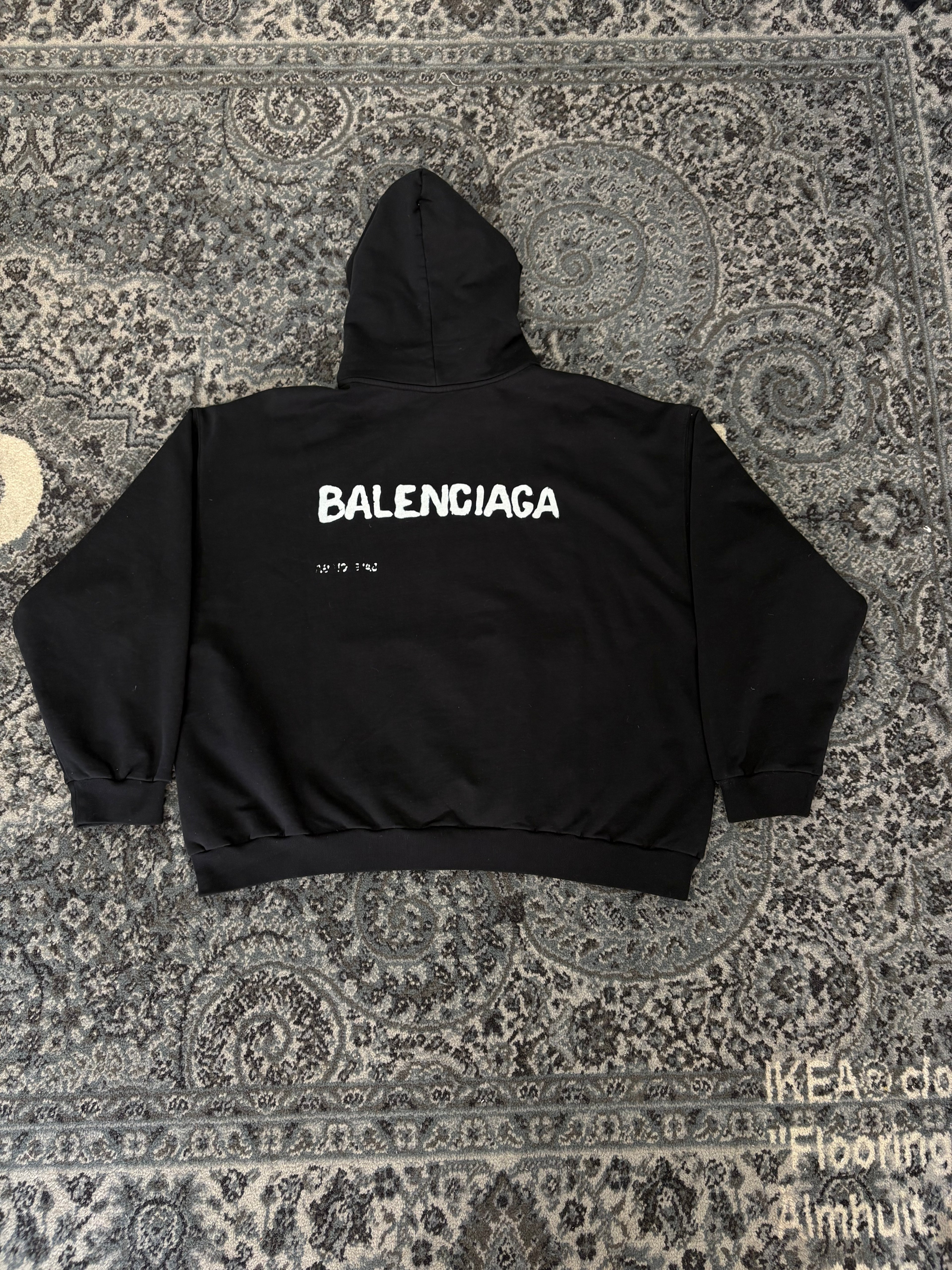 Balenciaga hand Drawn Logo Hoodie Size Large U
