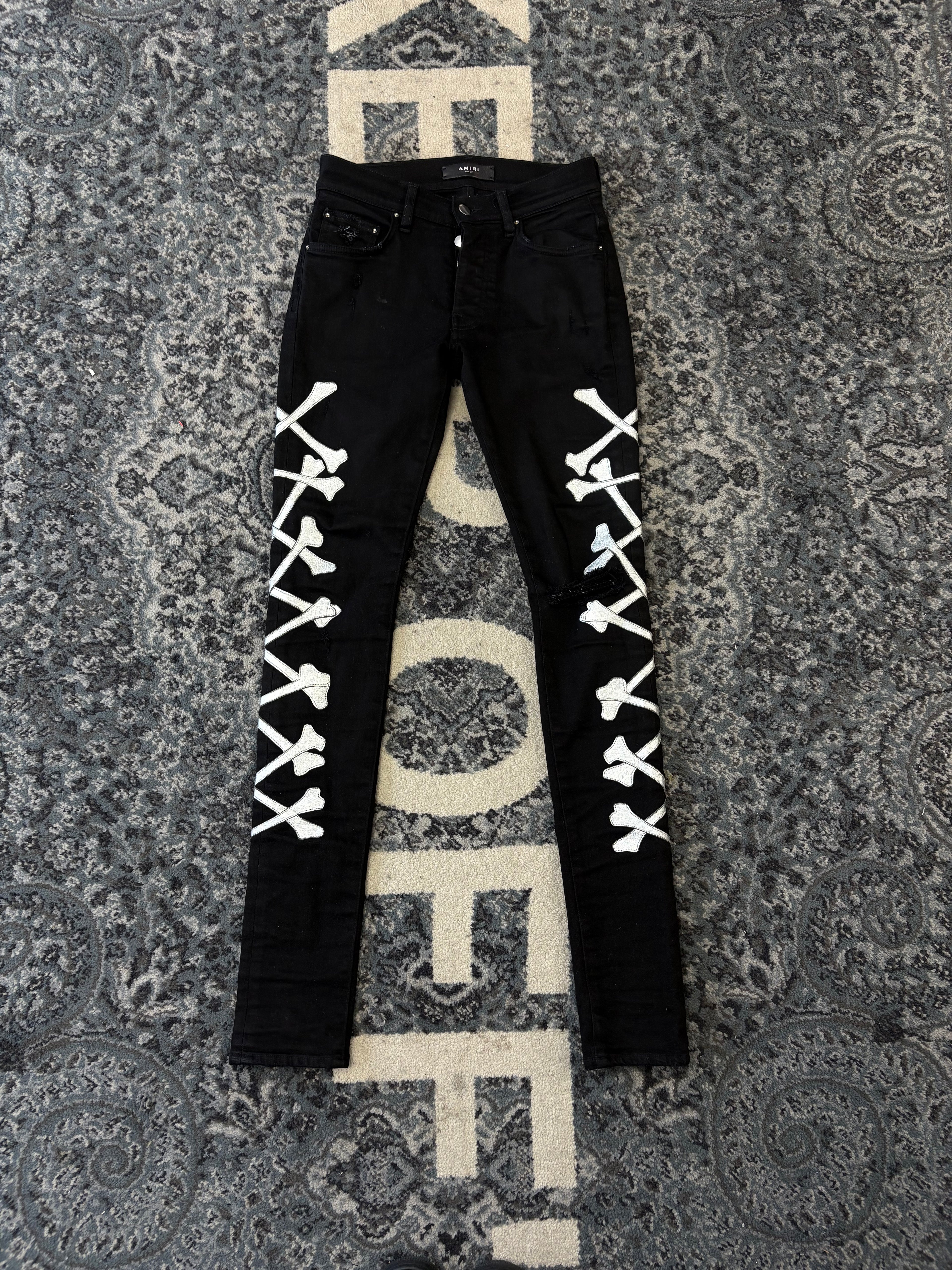 AMIRI silver bone jeans black 28 U
