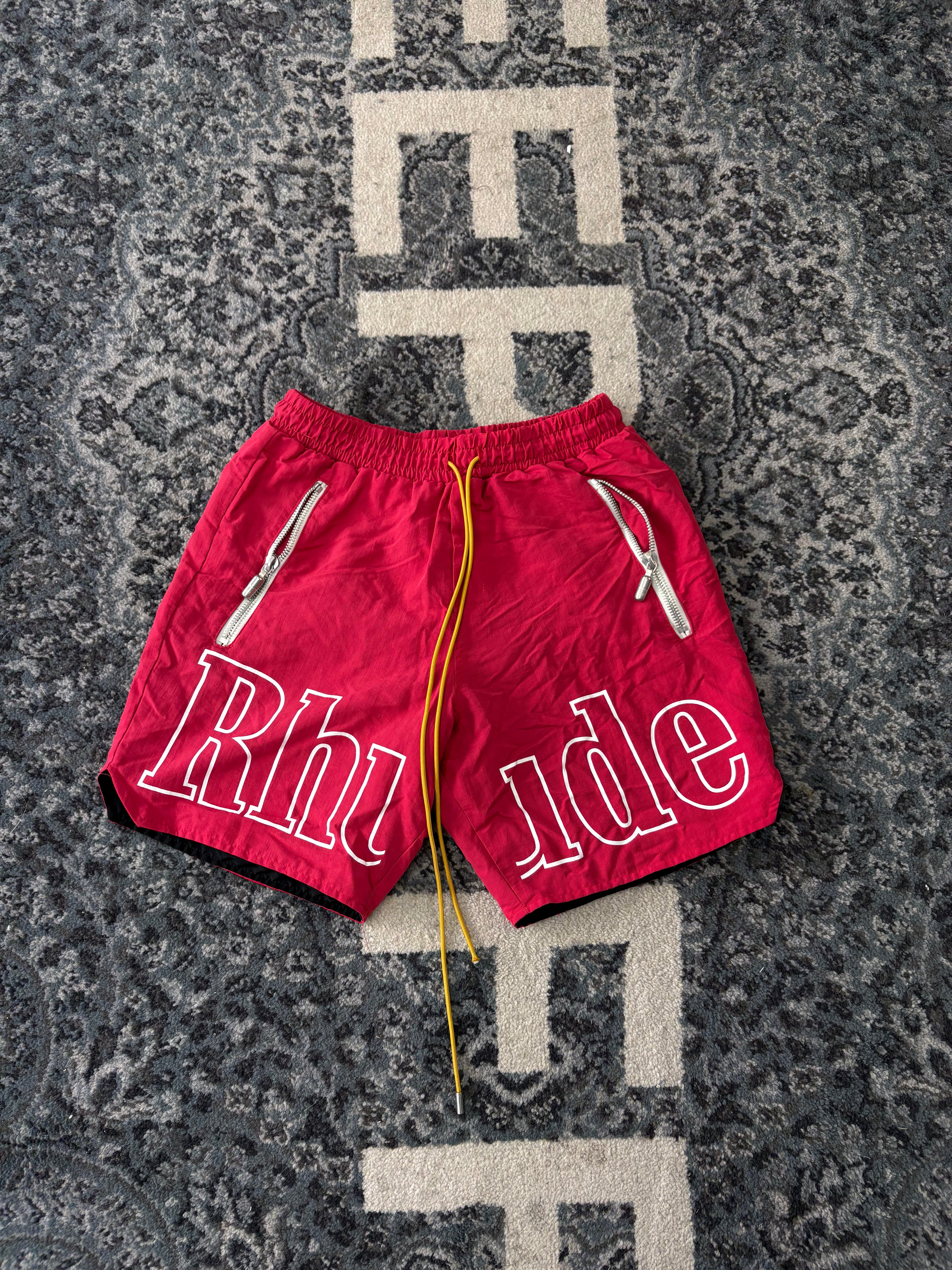 Rhude Red Nylon Shorts Size Small U