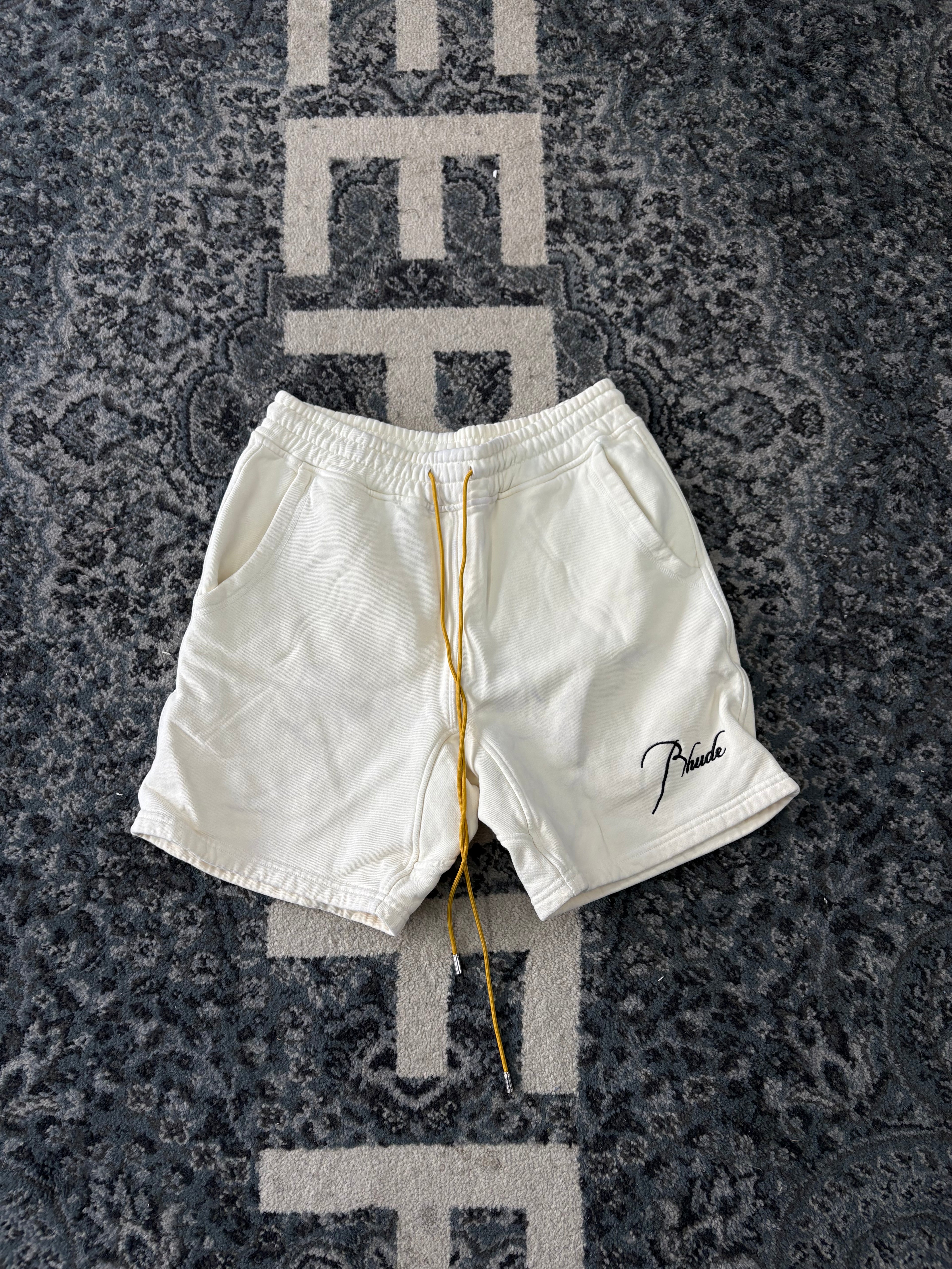 Rhude Cream Embroidery Shorts Size Small U