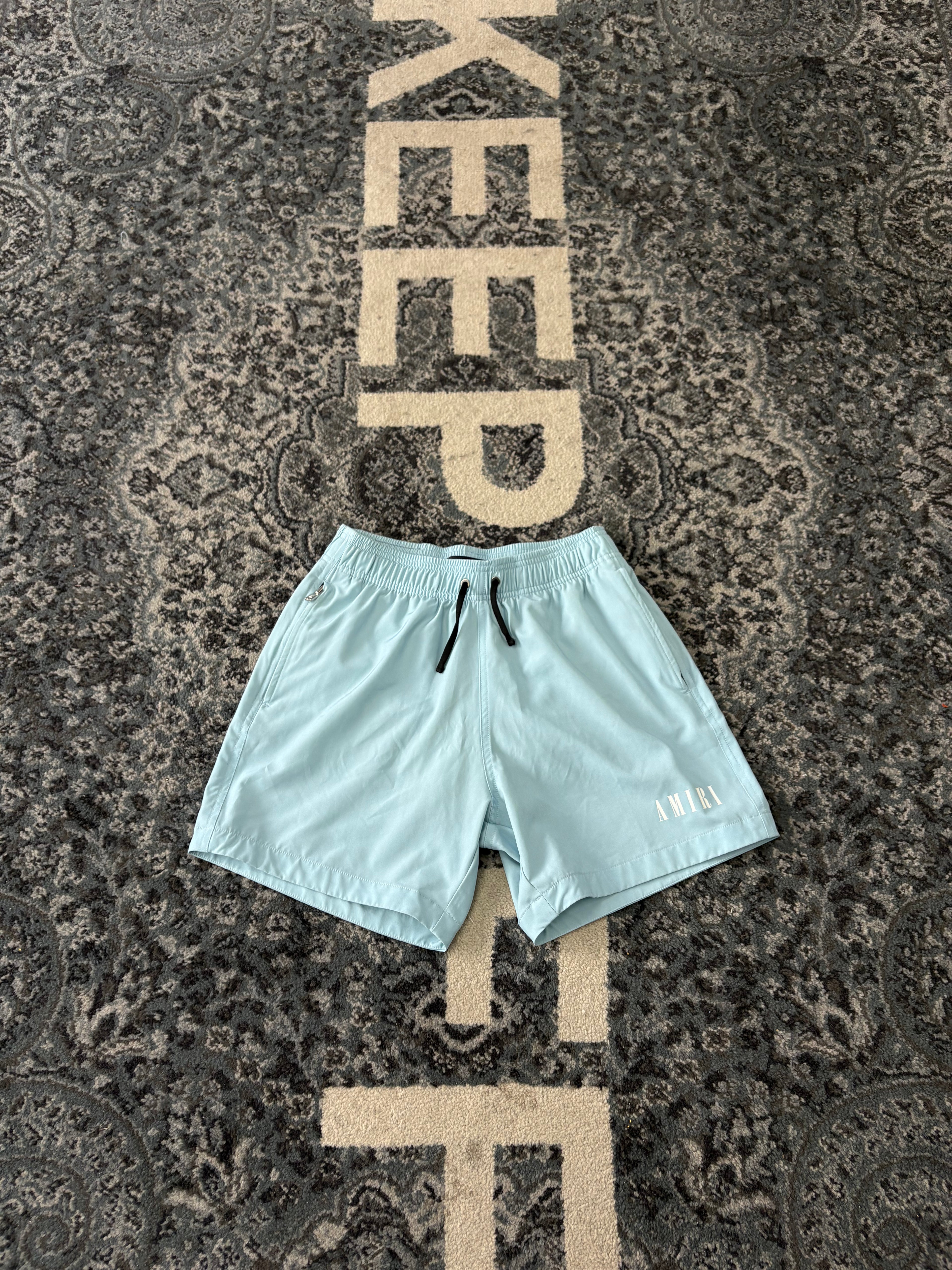 Amiri Bar Logo Swim Trunks Size XS U