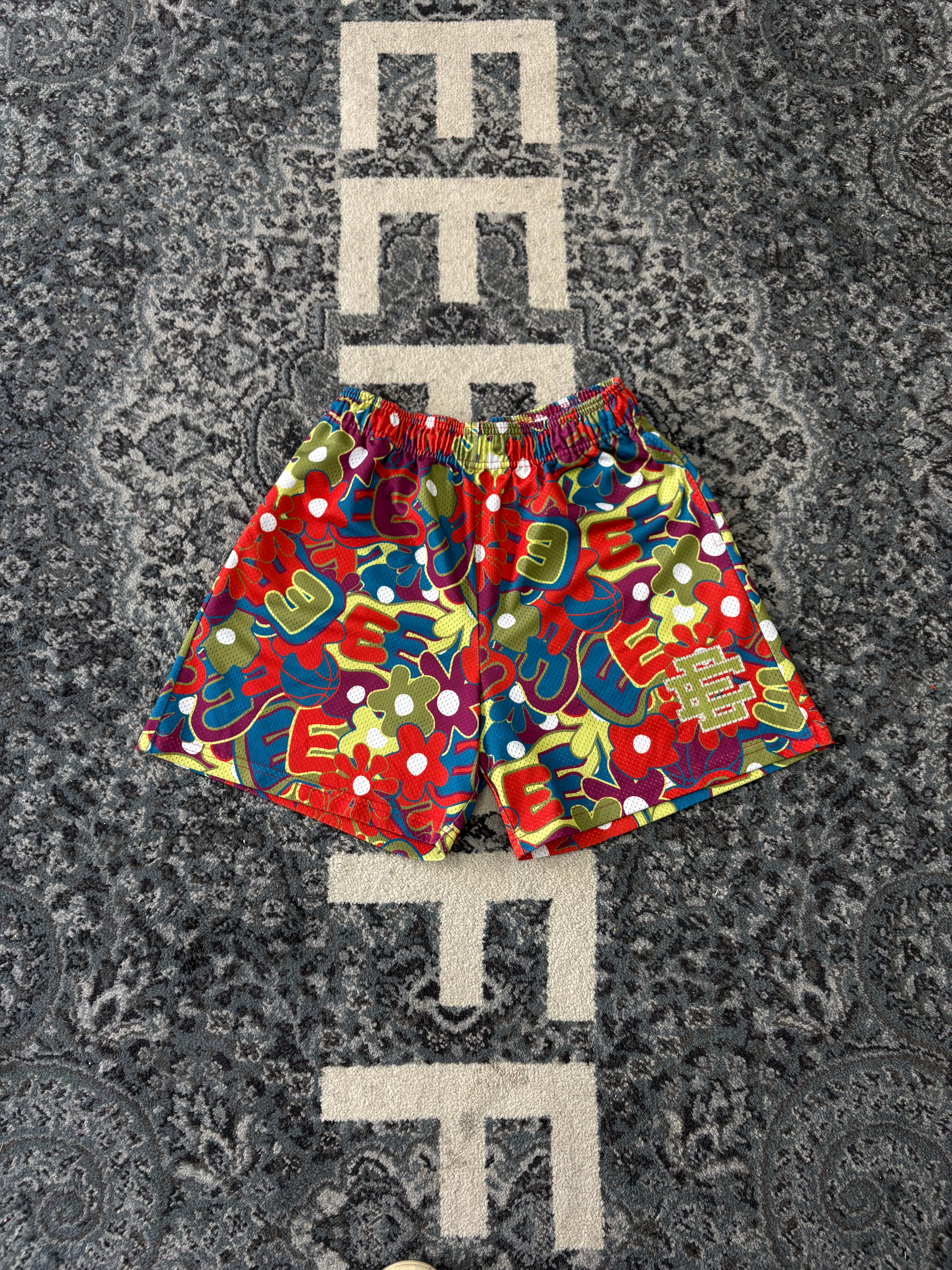 Eric Emanuel Flower Mesh Shorts Size XL U