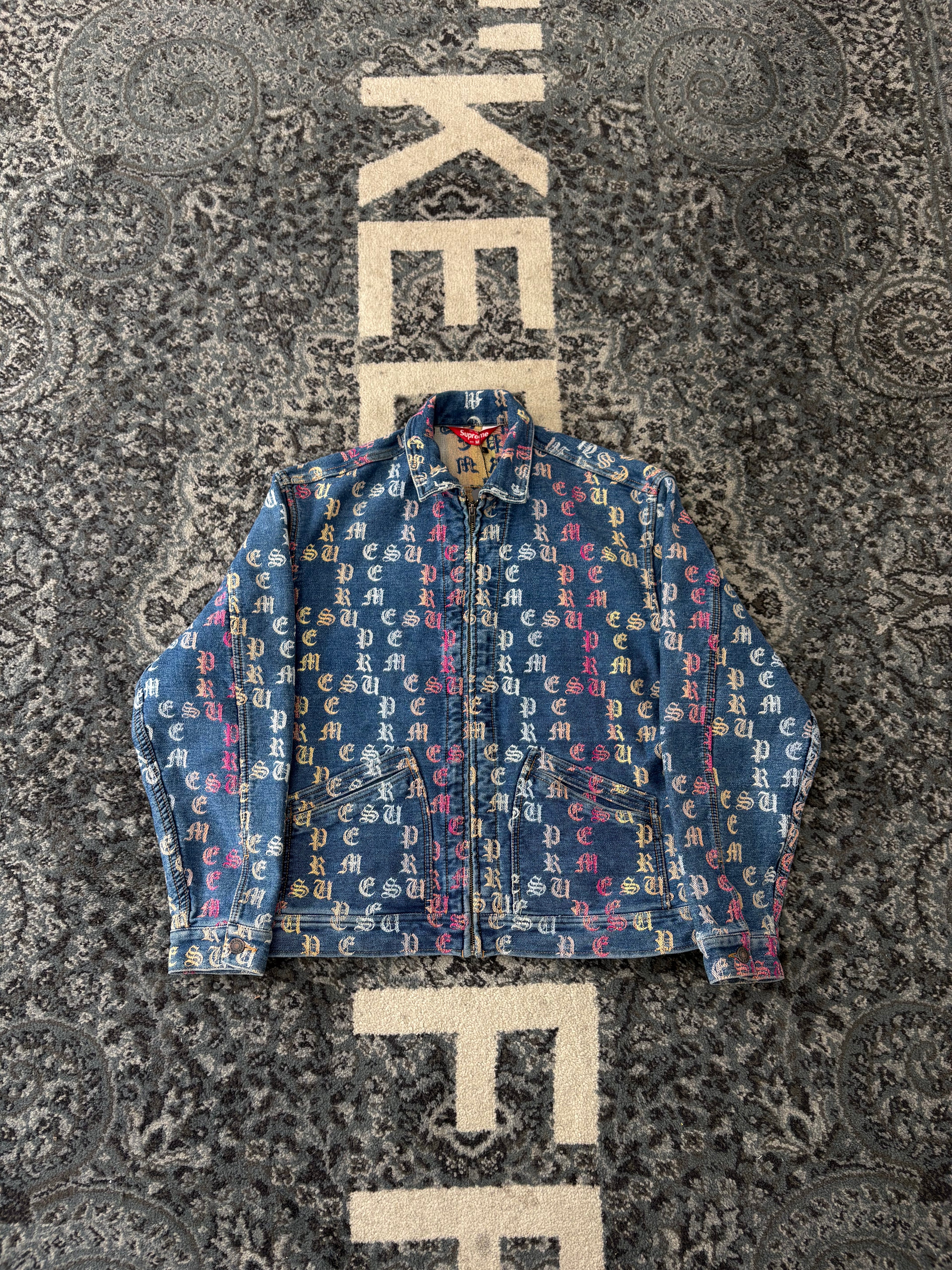 SUPREME rainbow jean jacket sz M U